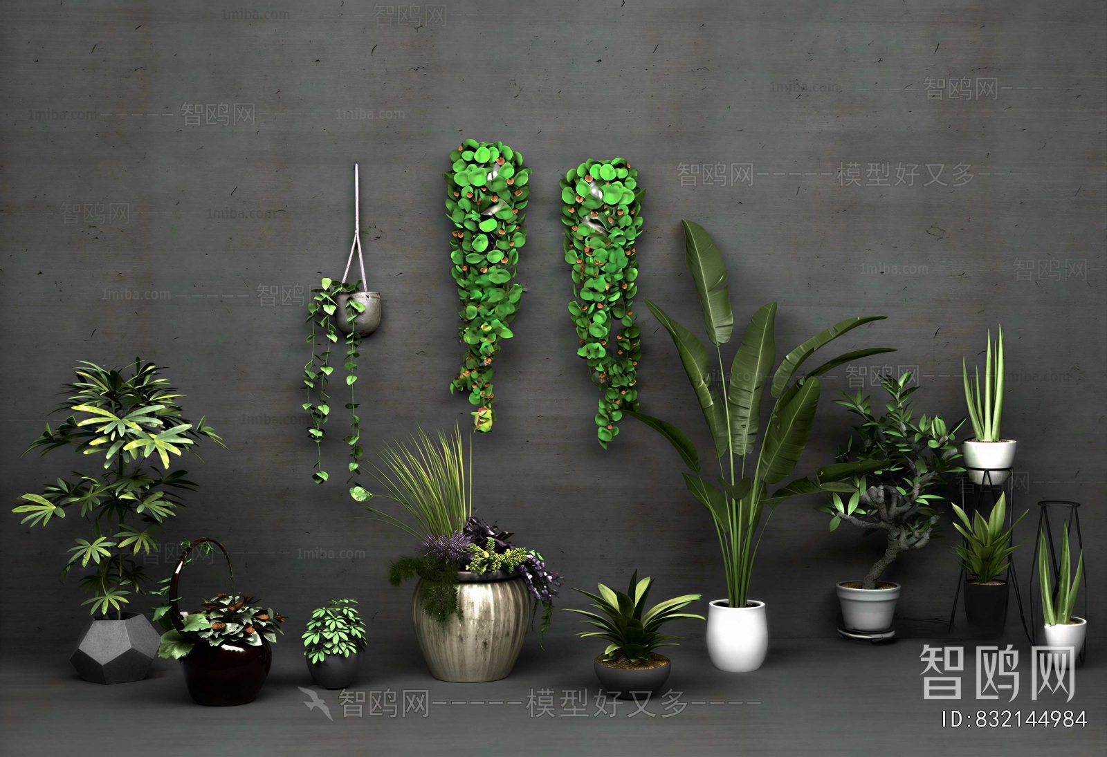 Modern Ground Green Plant Potted Plants