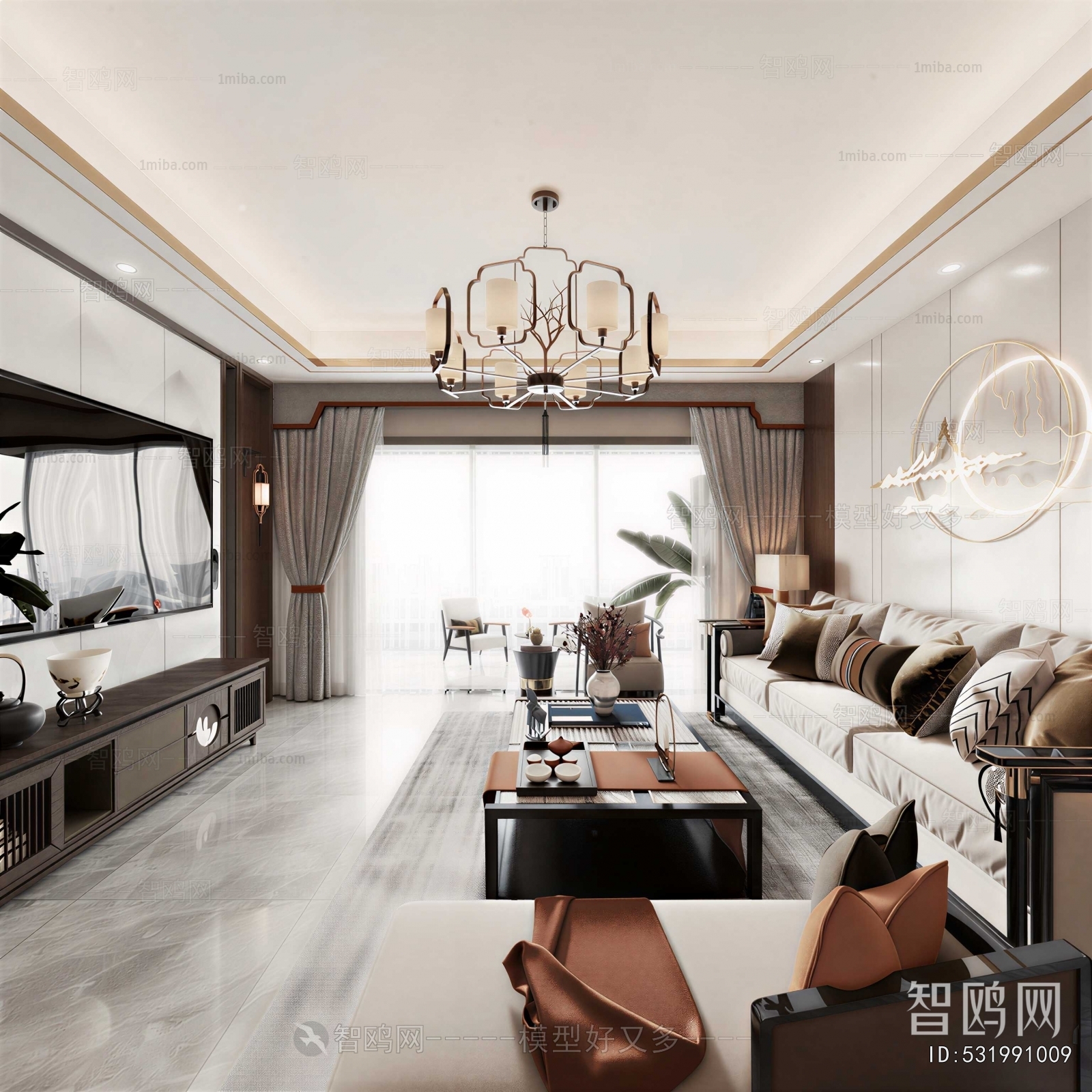 New Chinese Style A Living Room