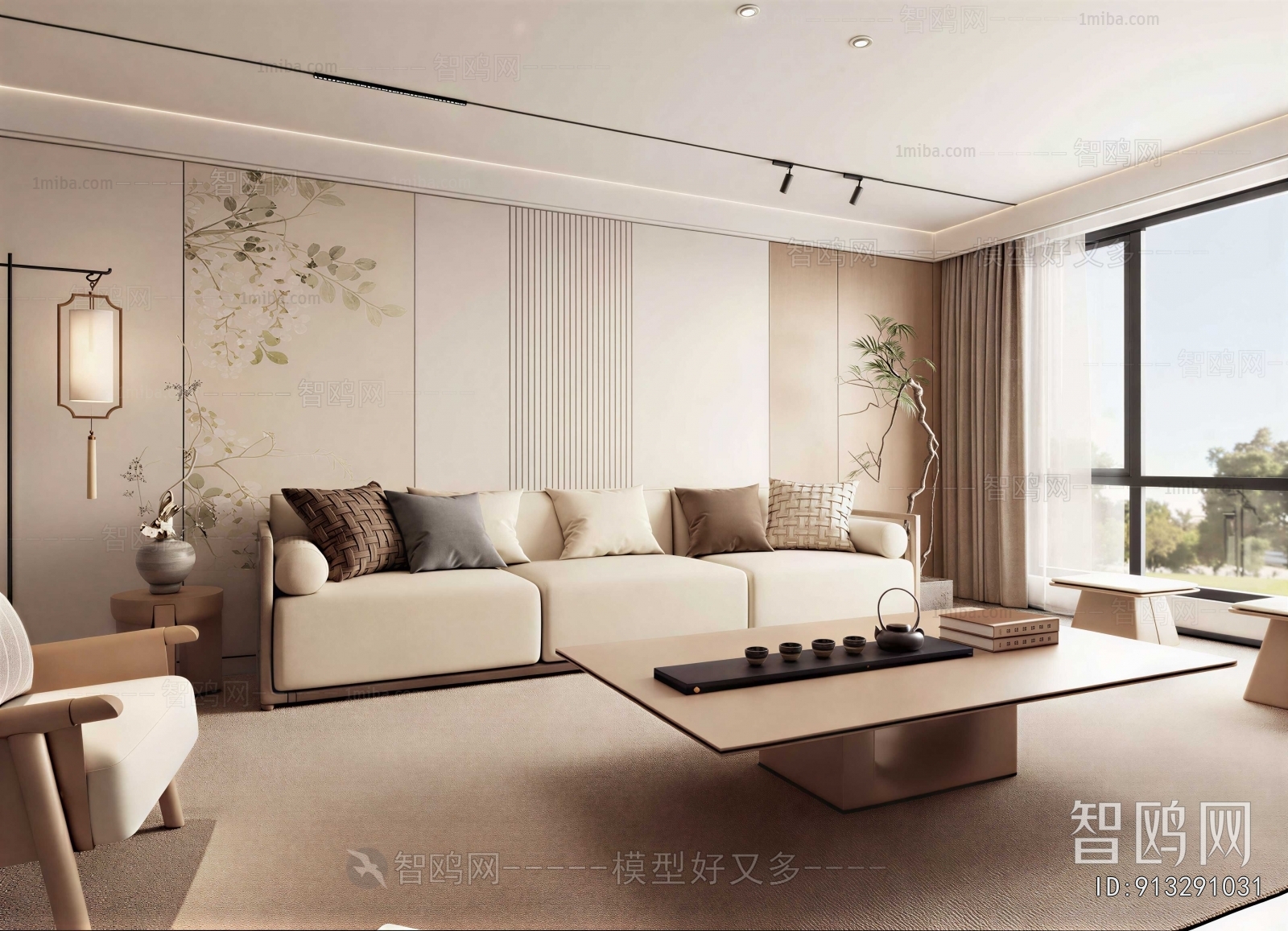 New Chinese Style A Living Room