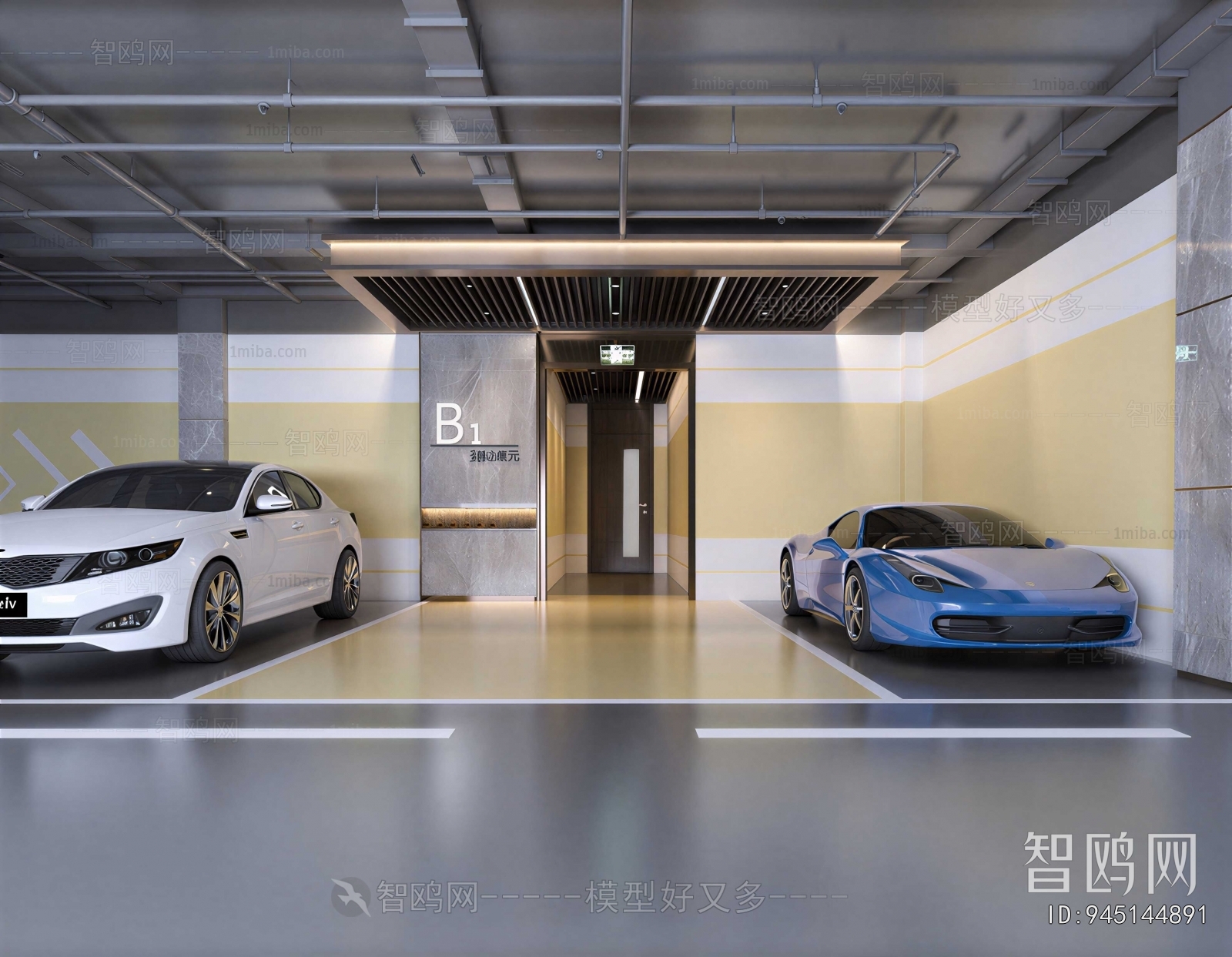 Modern Underground Parking Lot