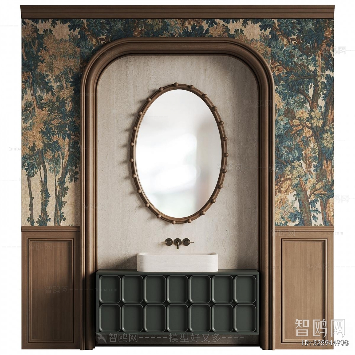 French Style Retro Style Bathroom Cabinet