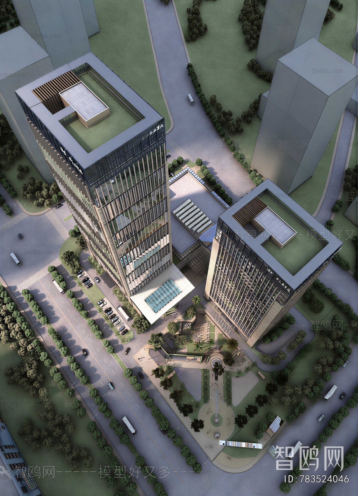 Modern Architectural Bird's-eye View Planning