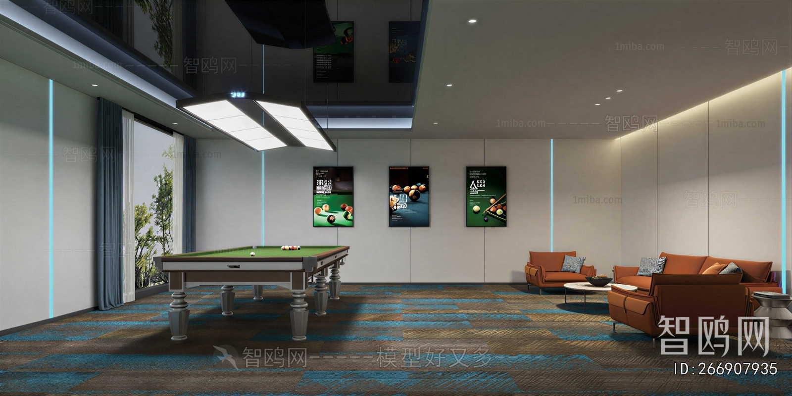 Modern Billiard Room