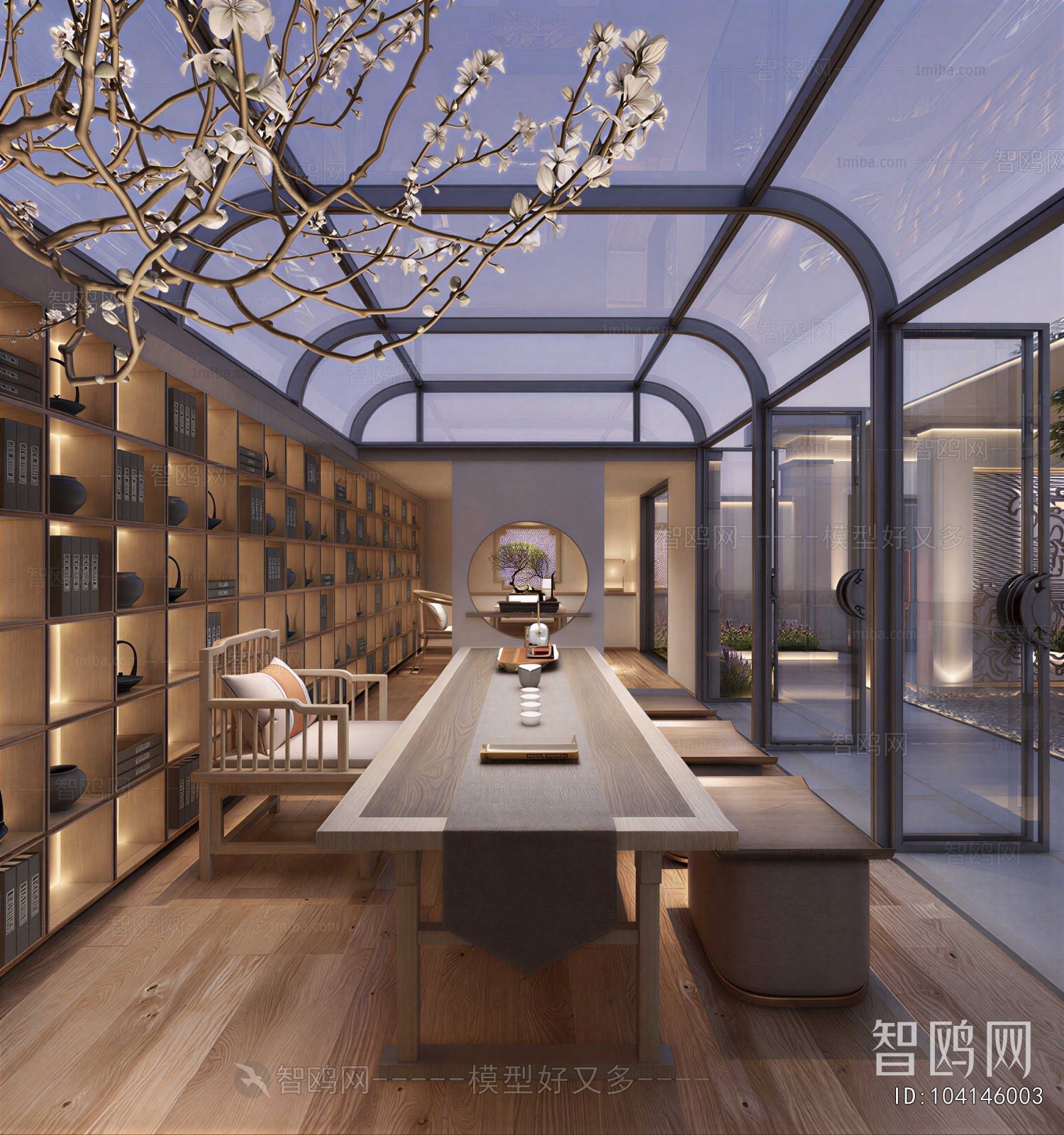 New Chinese Style Glass Sun Room