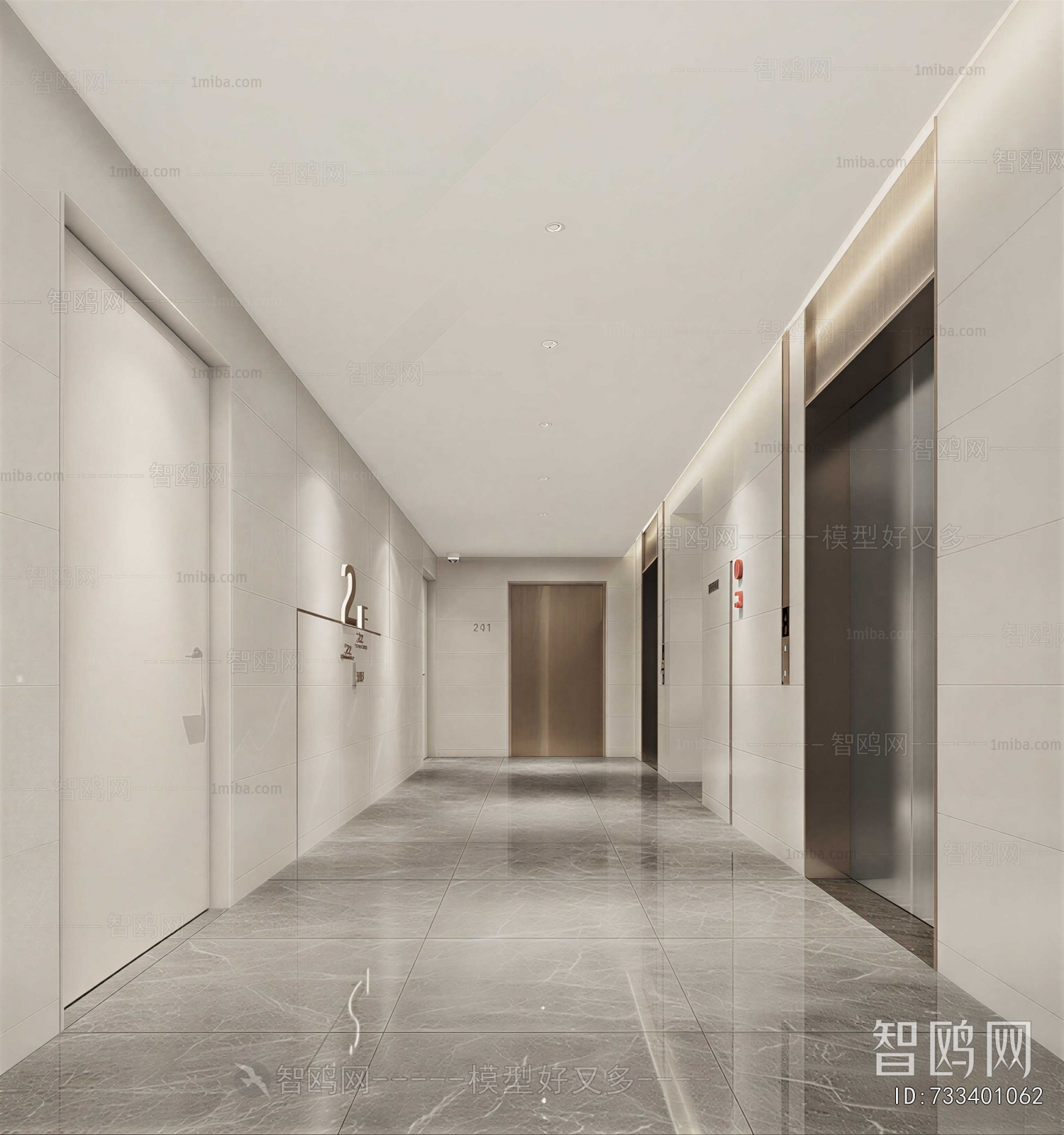 Modern Office Elevator Hall