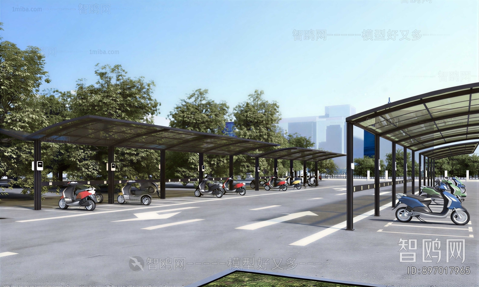 Modern Outdoor Parking Lot