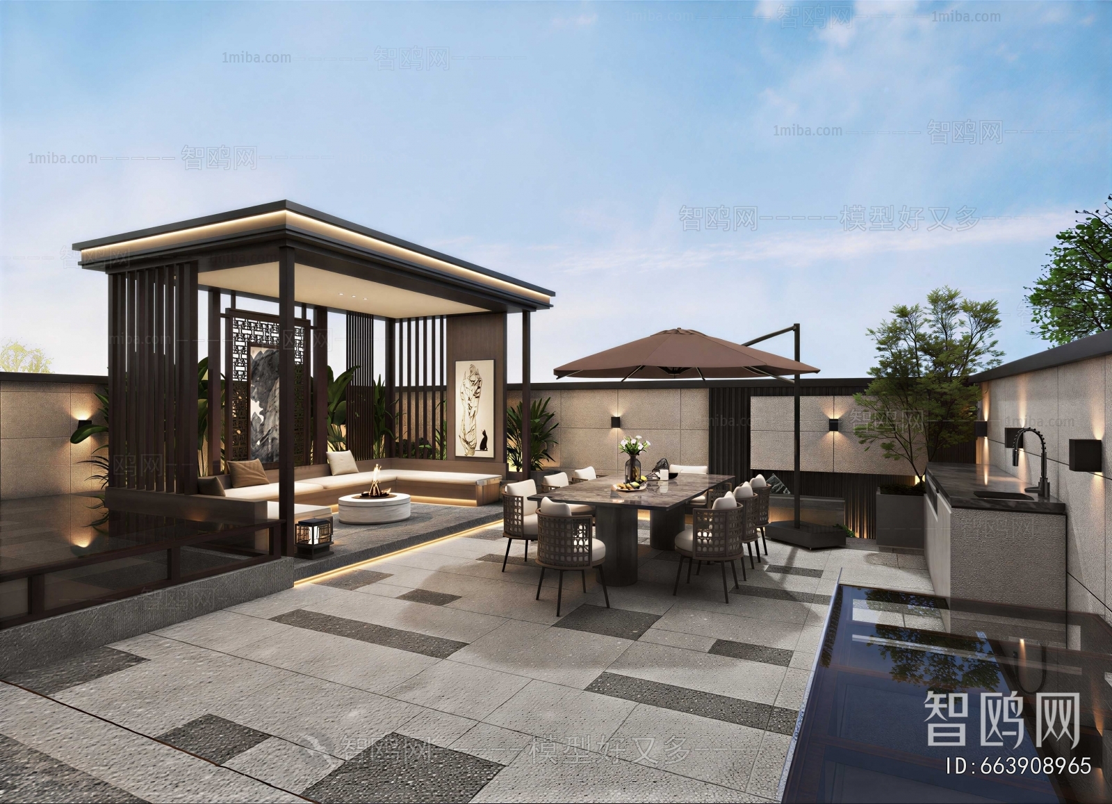 New Chinese Style Terrace