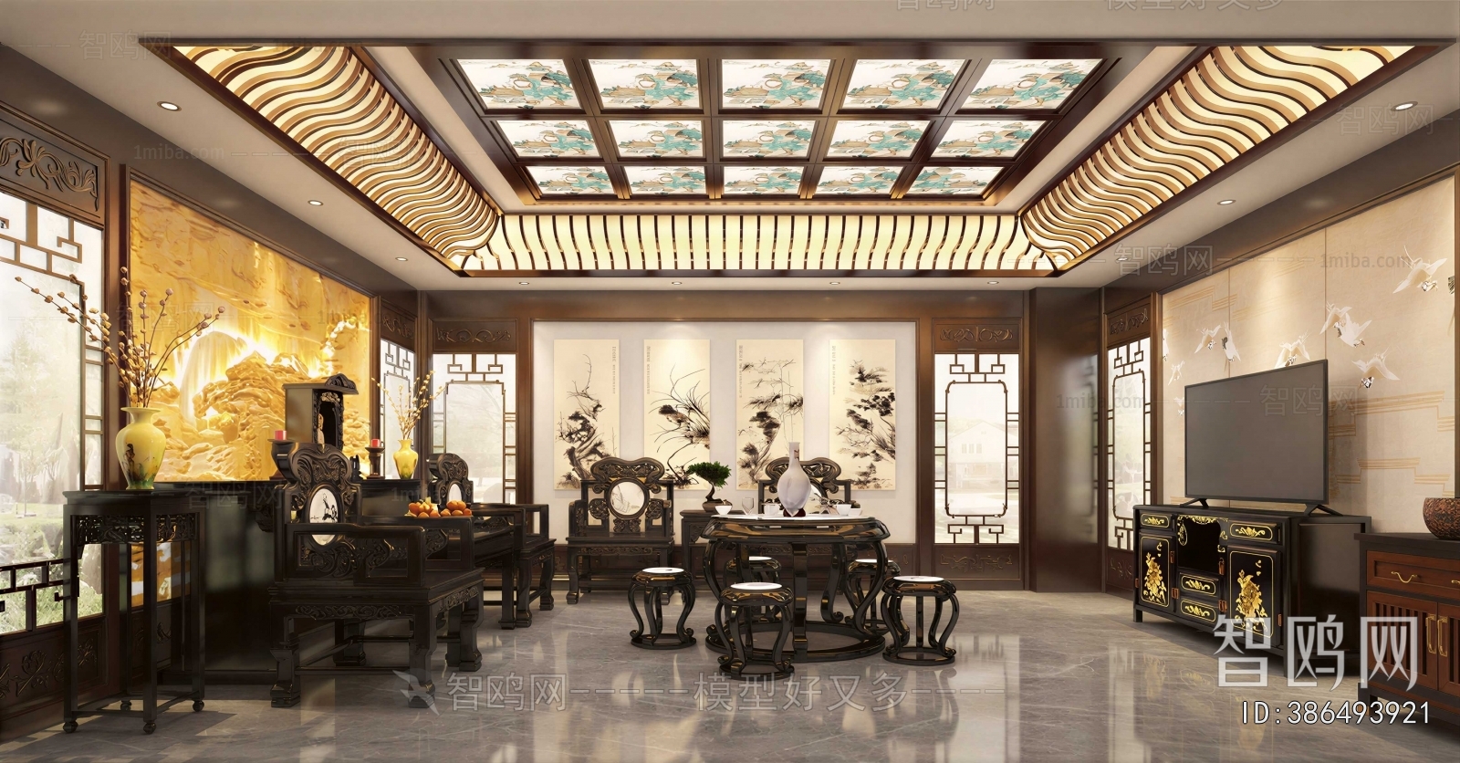 New Chinese Style A Living Room