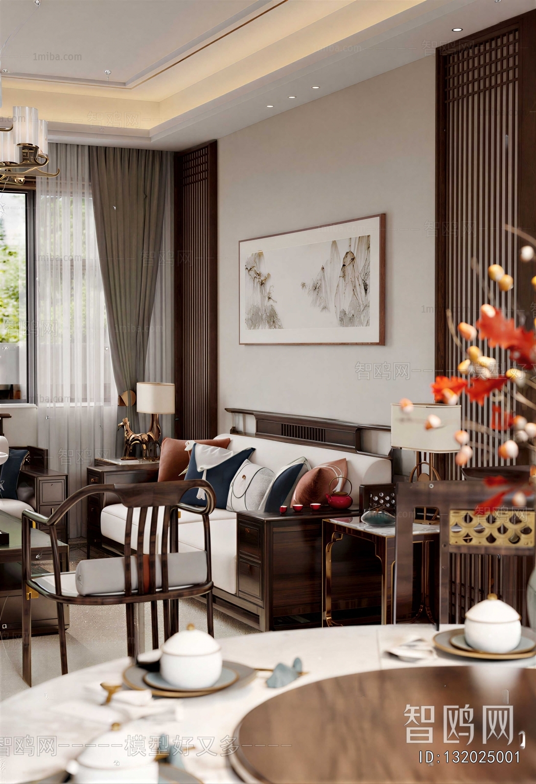 New Chinese Style A Living Room