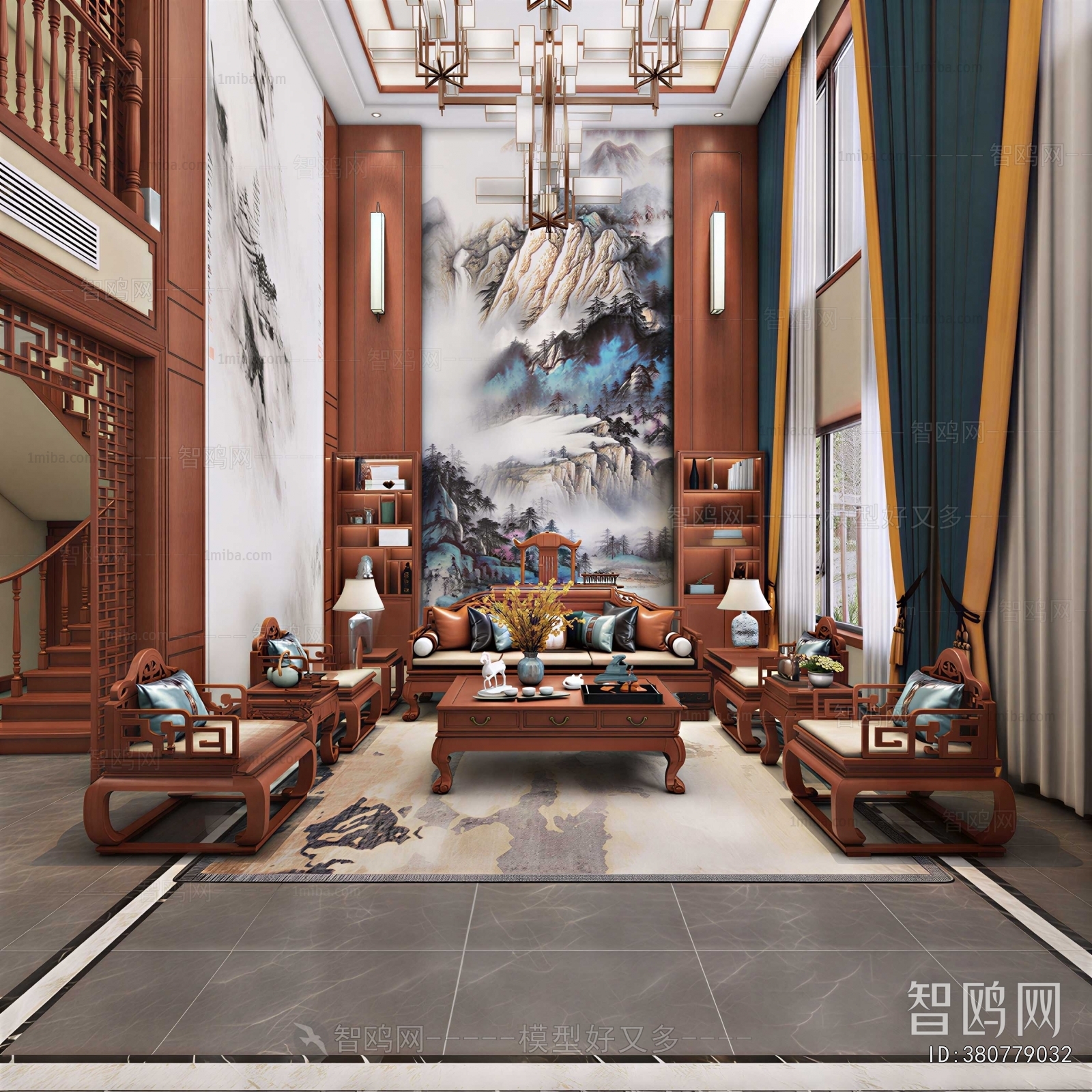 New Chinese Style A Living Room