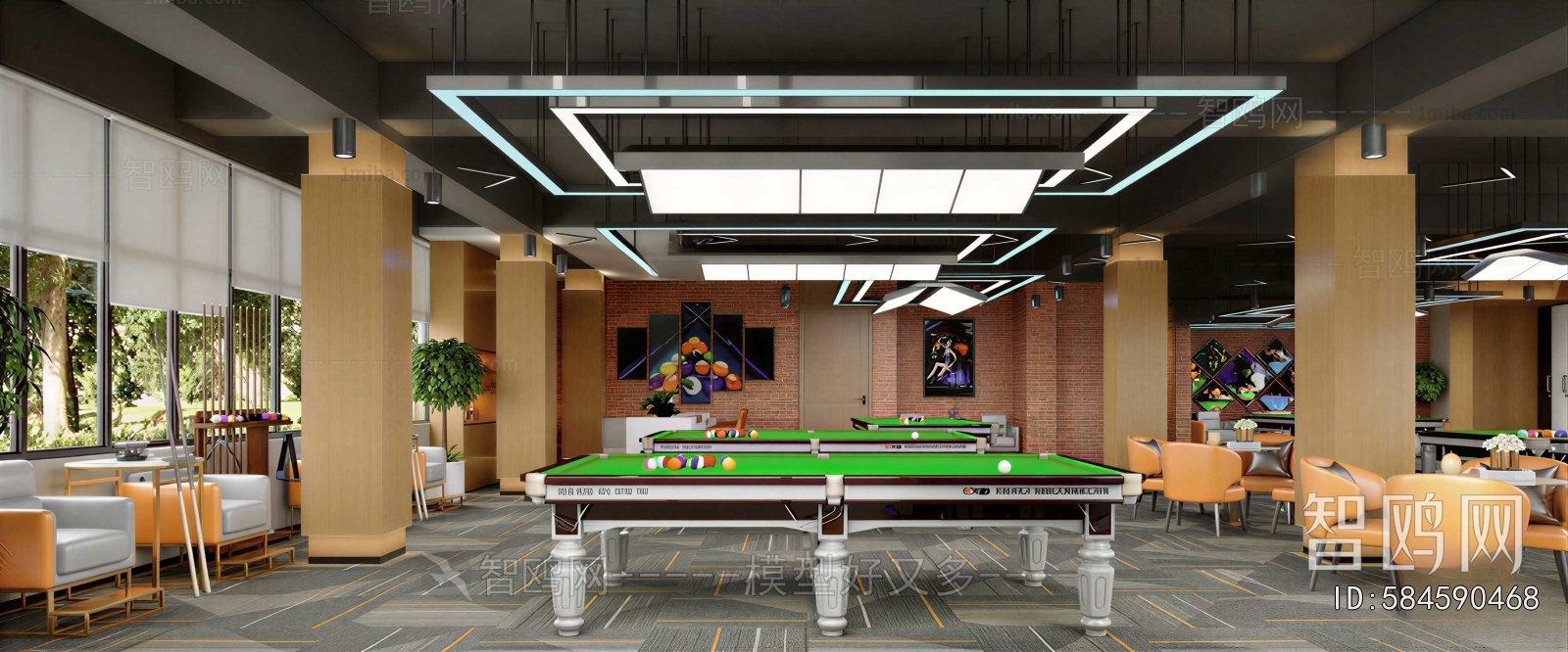 Industrial Style Billiard Room
