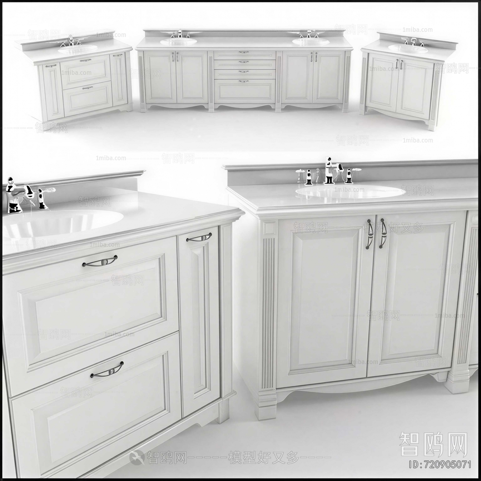 Simple European Style Bathroom Cabinet