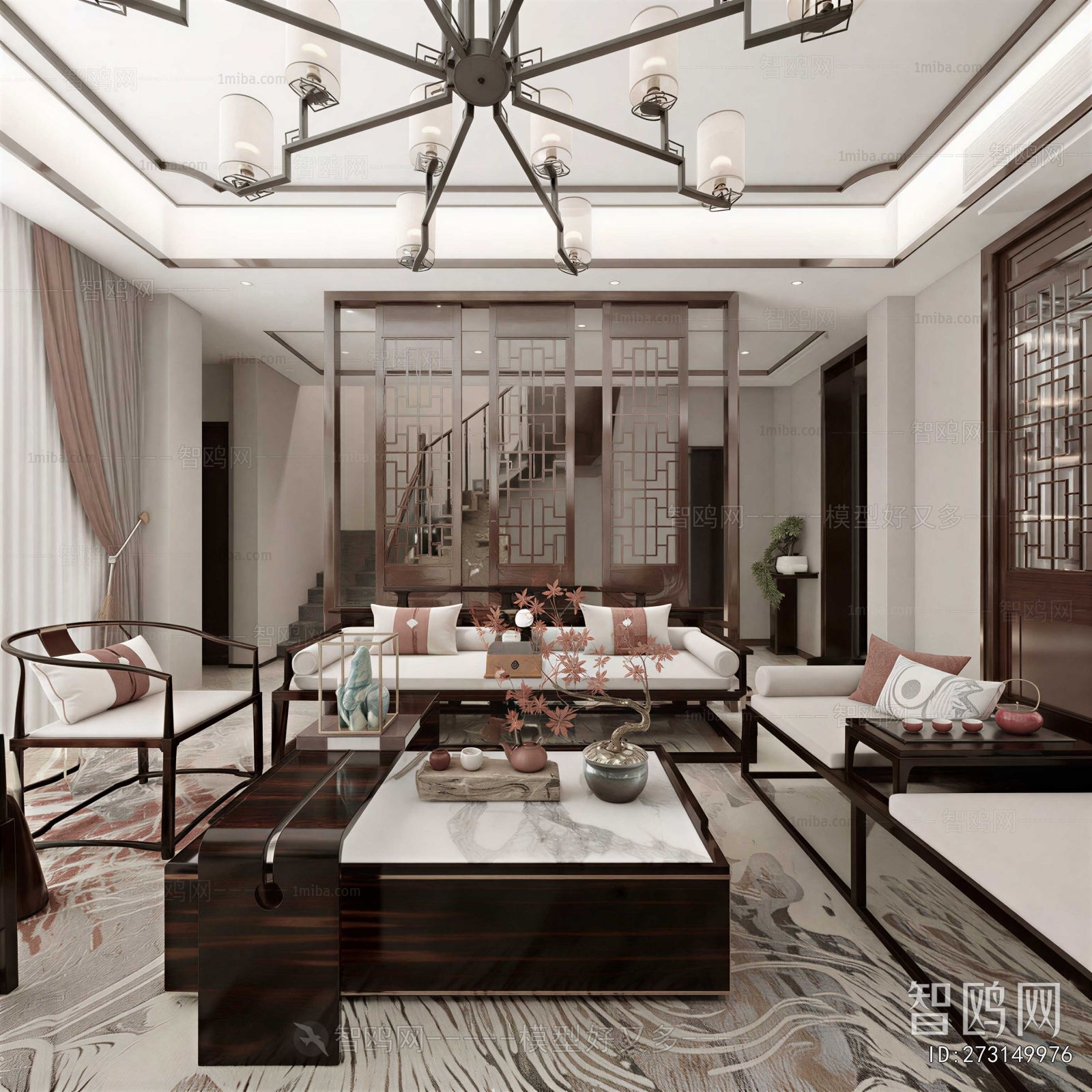 New Chinese Style A Living Room
