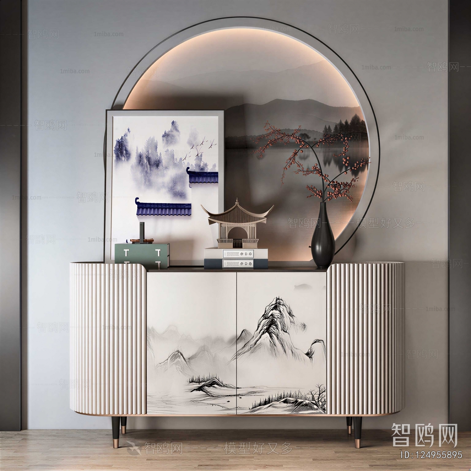 New Chinese Style Entrance Cabinet