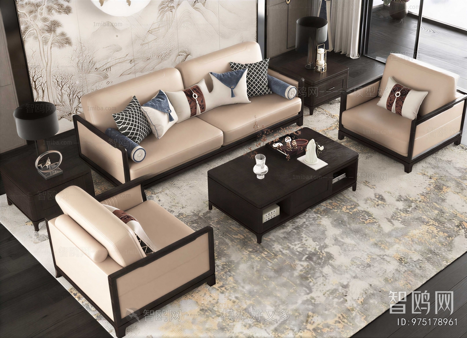 New Chinese Style Sofa Combination