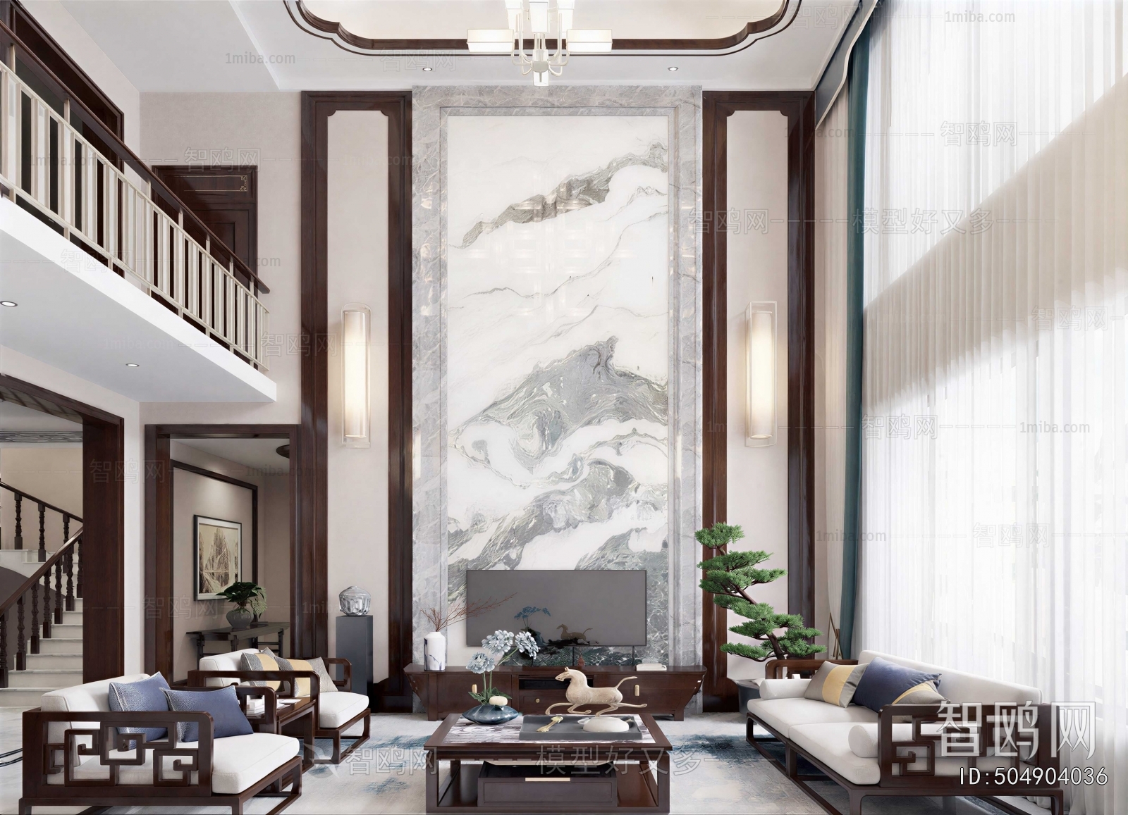 New Chinese Style A Living Room