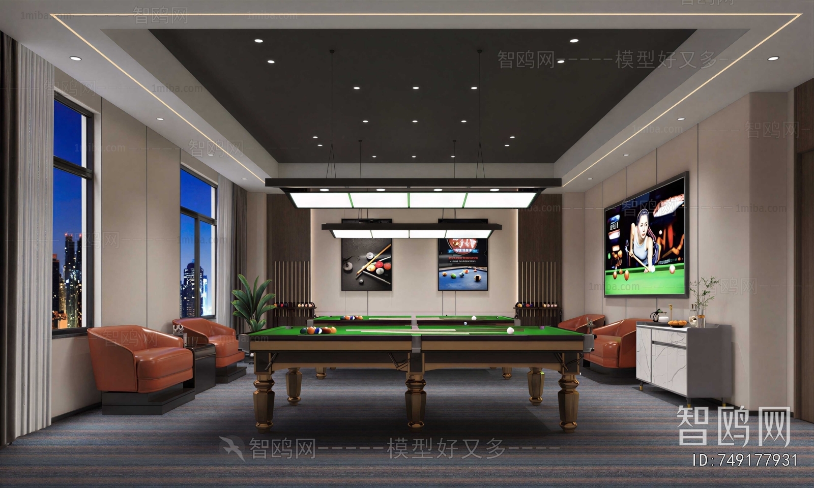 Modern Billiard Room