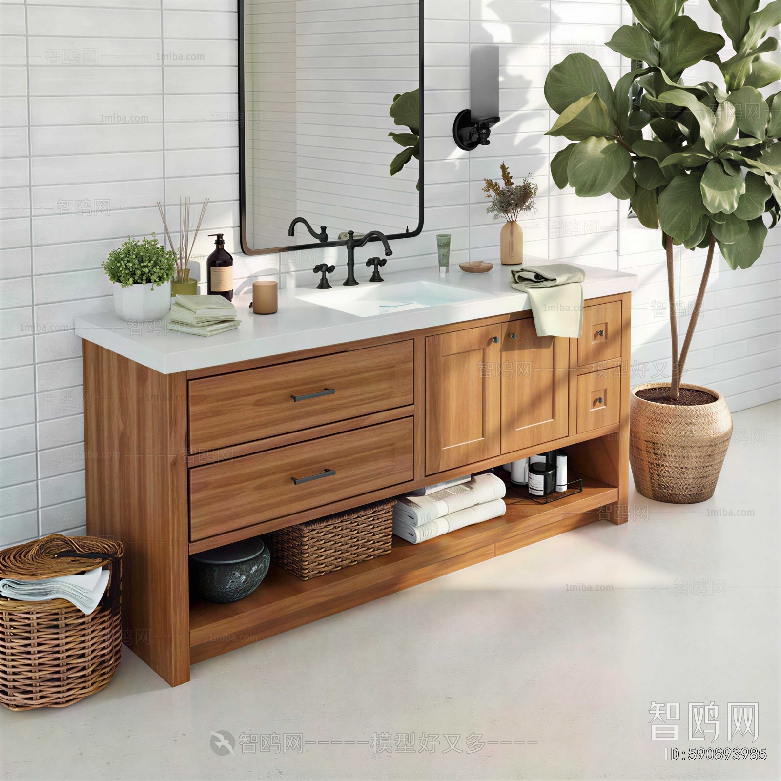 Nordic Style Bathroom Cabinet
