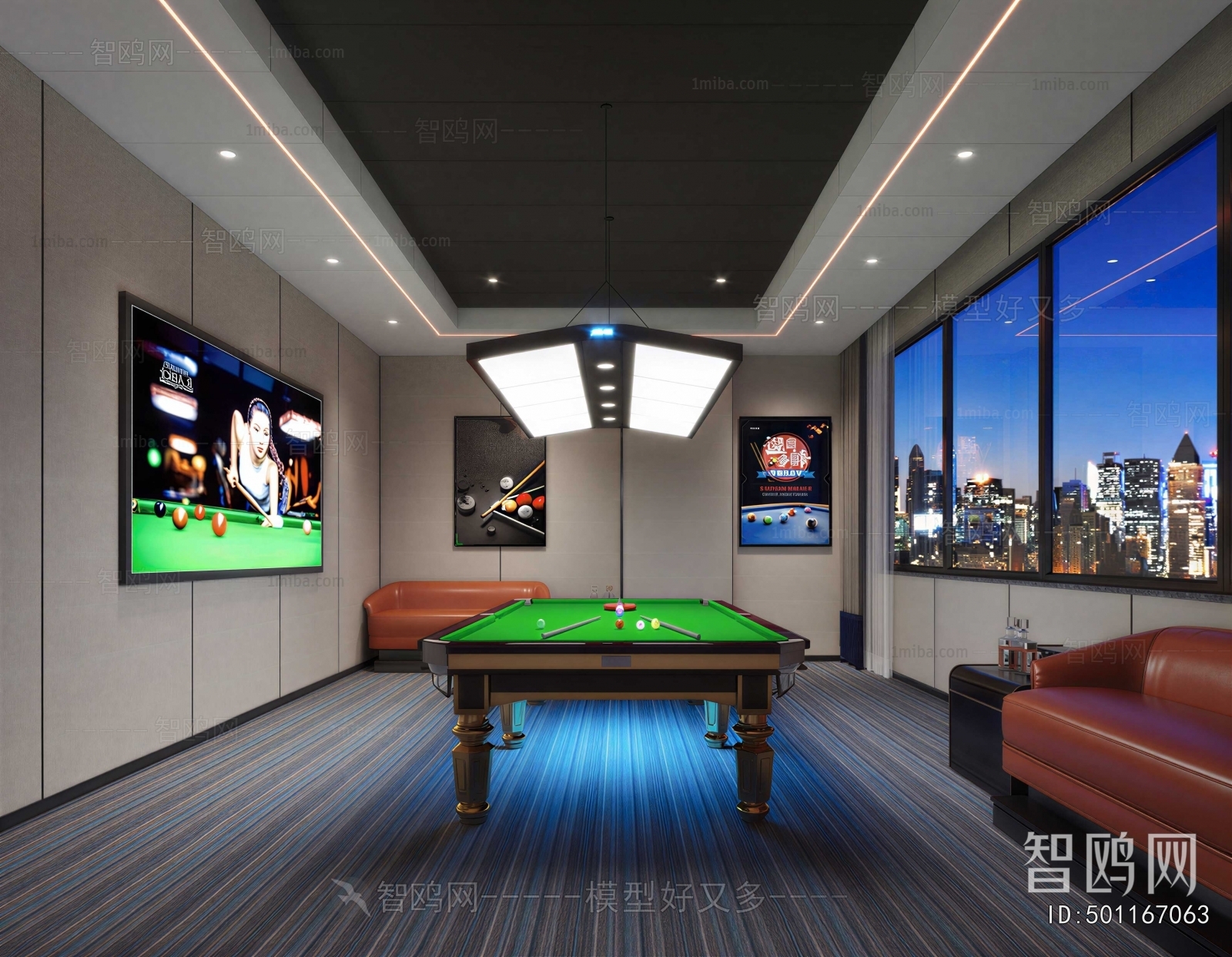 Modern Billiard Room