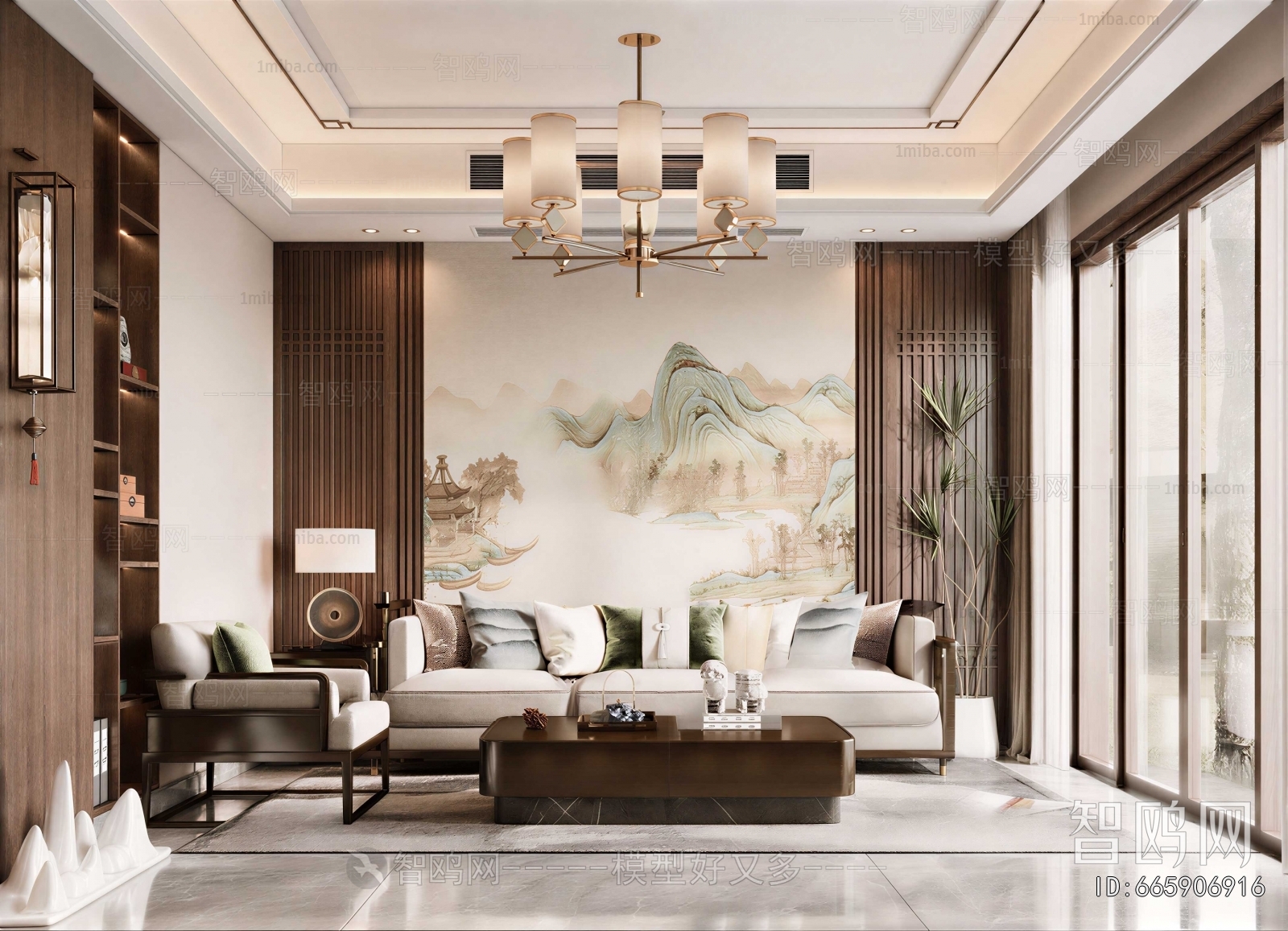 New Chinese Style A Living Room