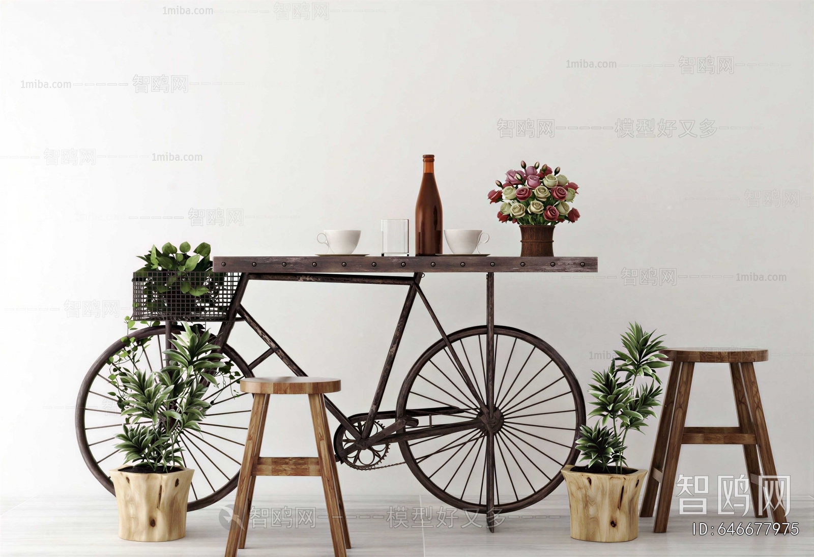 Industrial Style Leisure Table And Chair