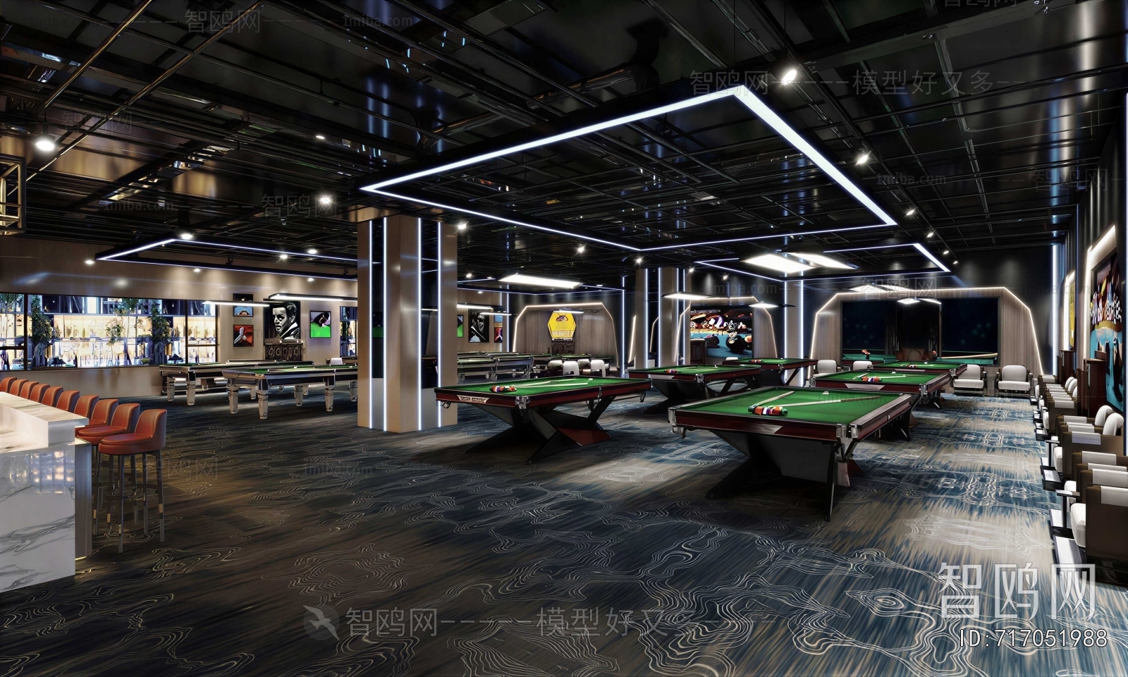 Industrial Style Billiard Room