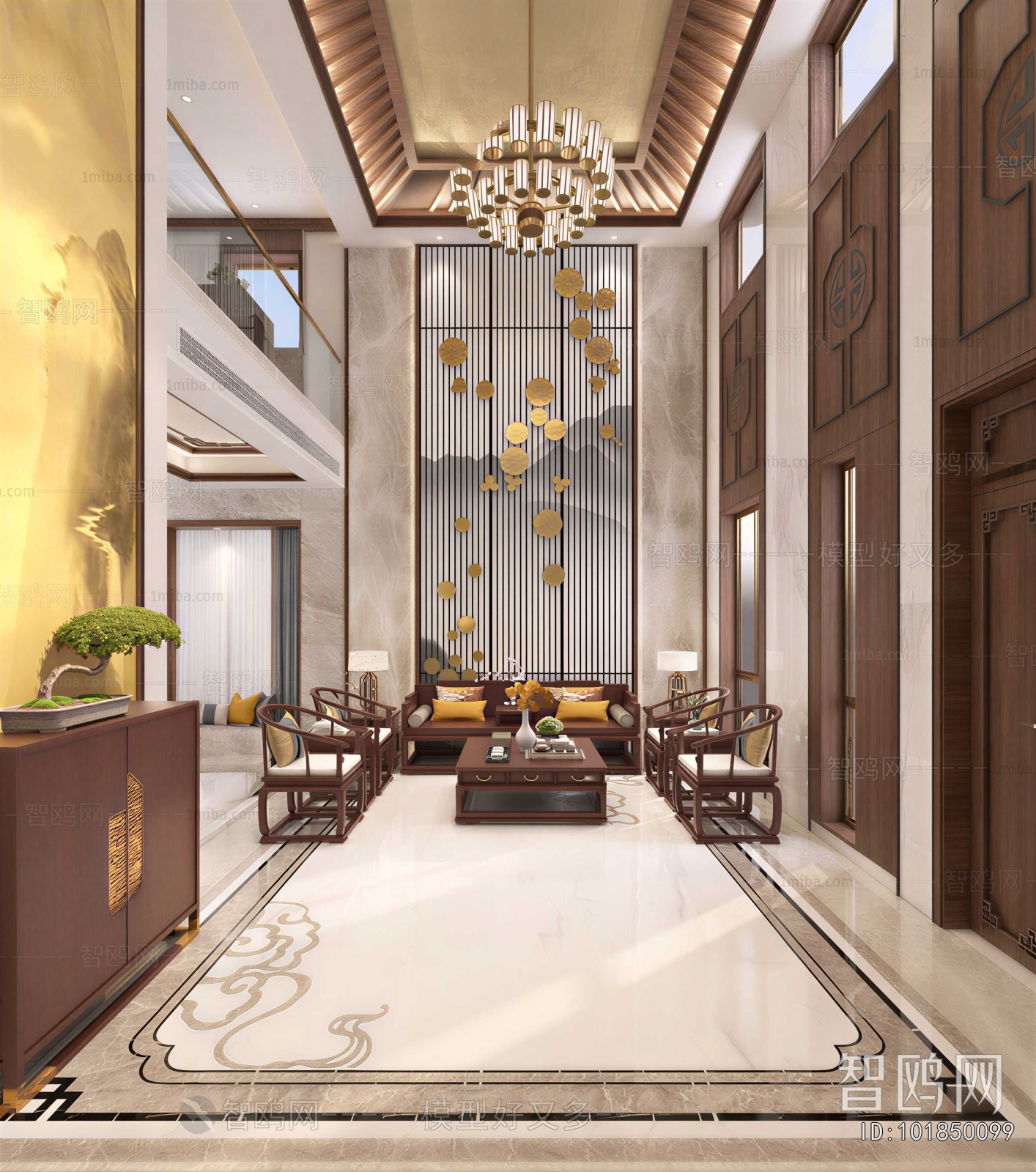 New Chinese Style A Living Room