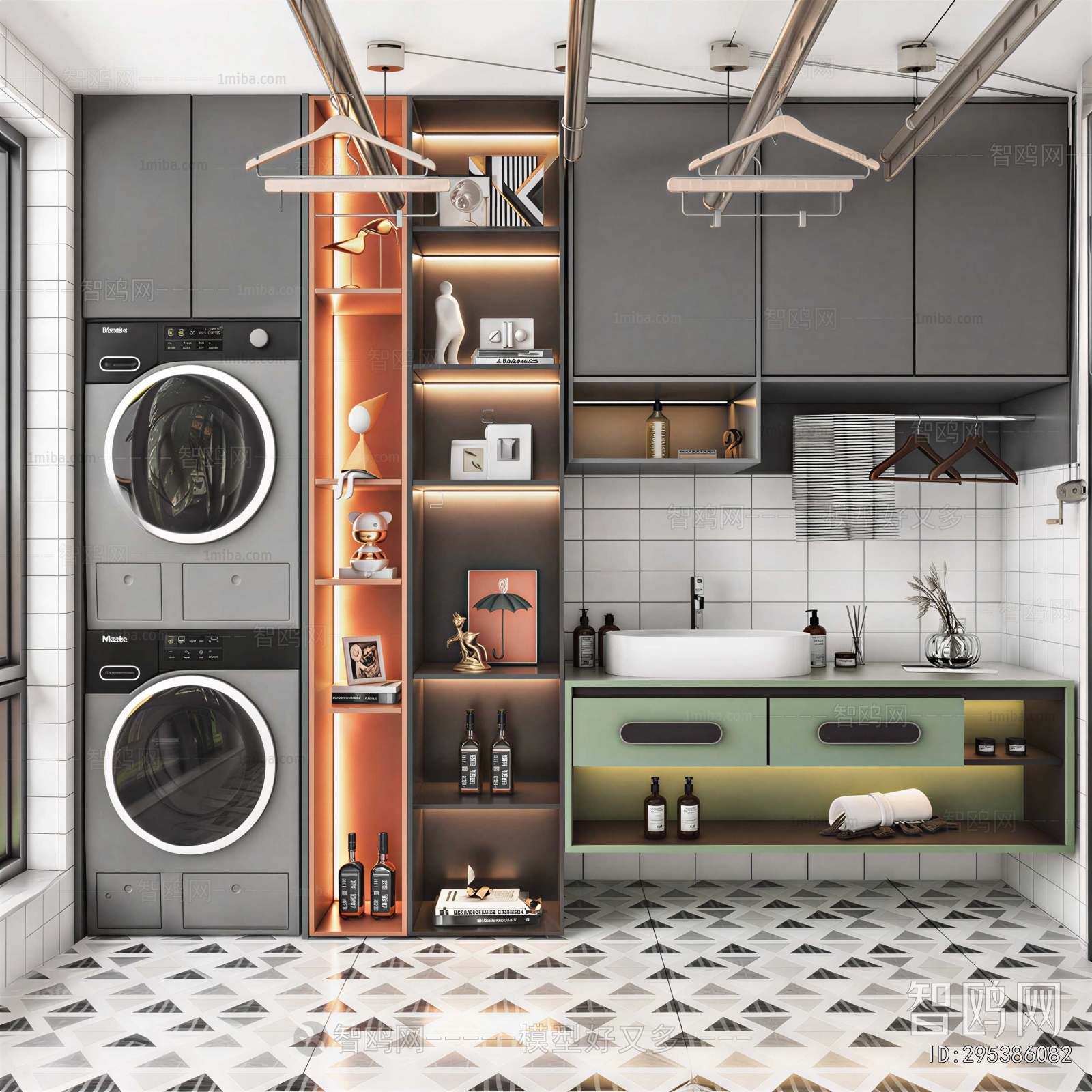 Modern Balcony Laundry Room