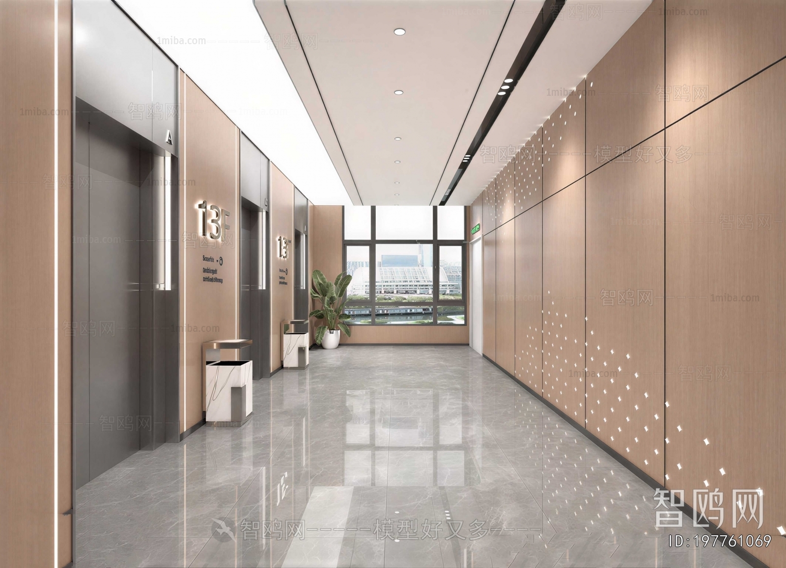 Modern Office Elevator Hall