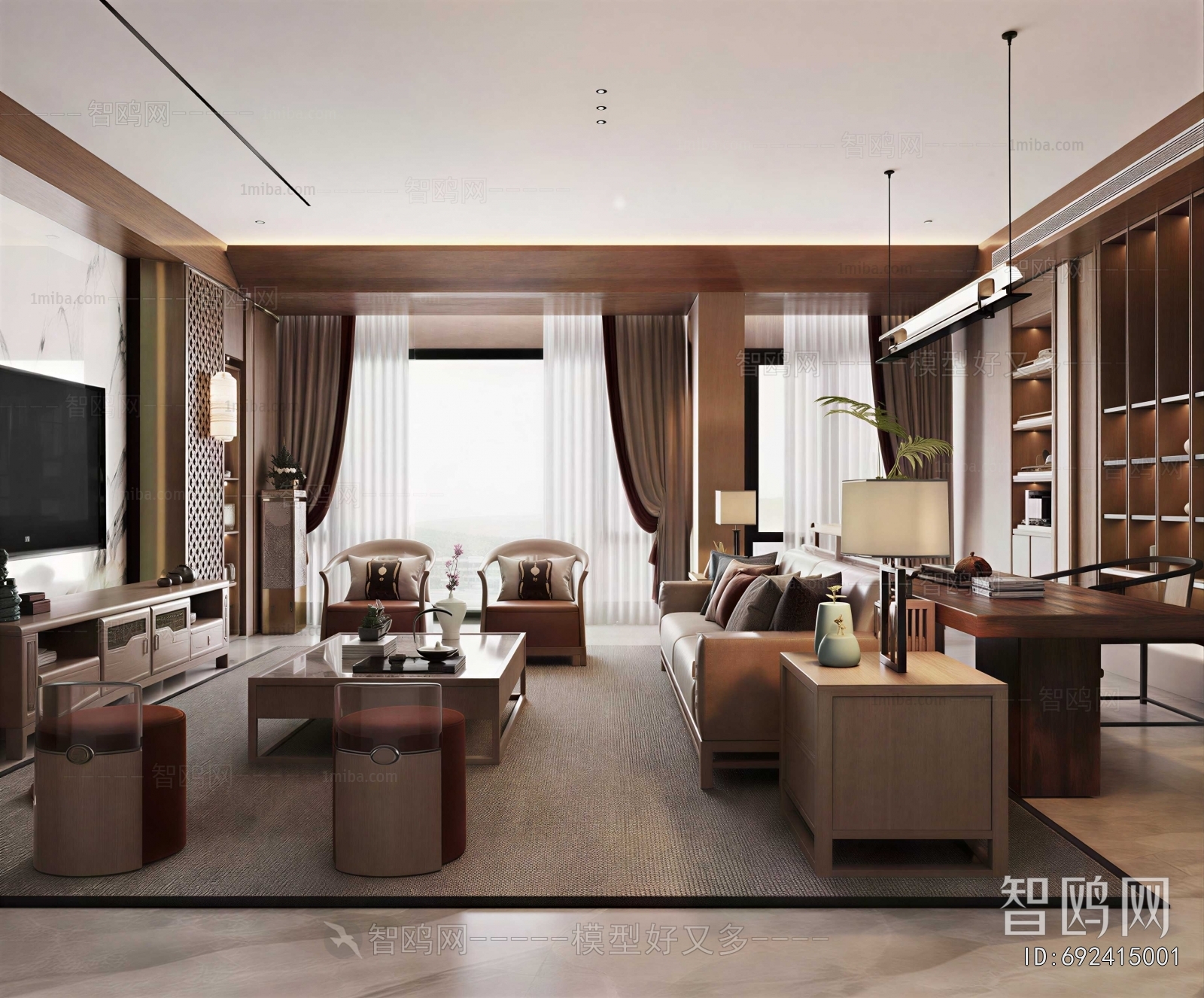 New Chinese Style A Living Room