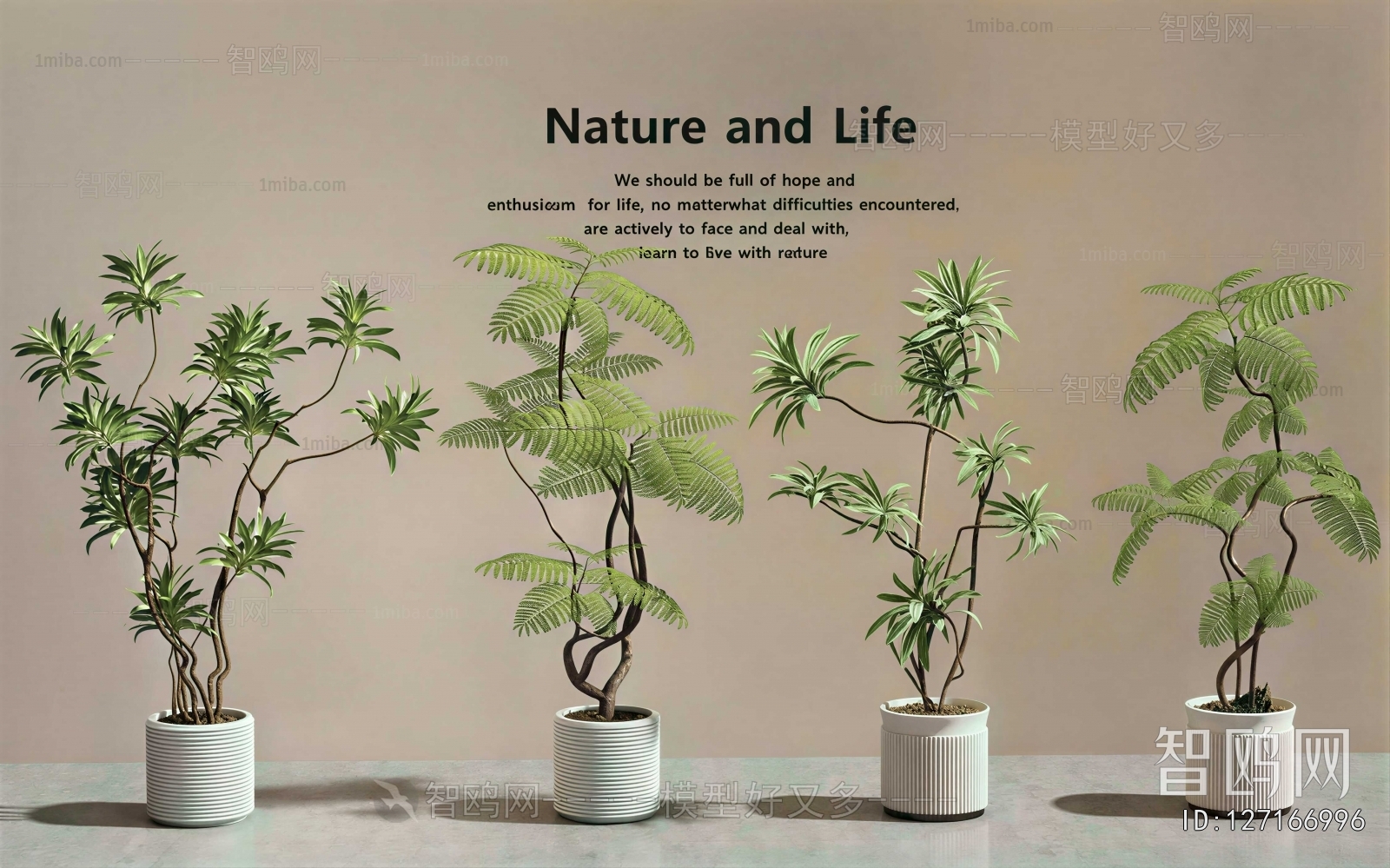 Modern Ground Green Plant Potted Plants