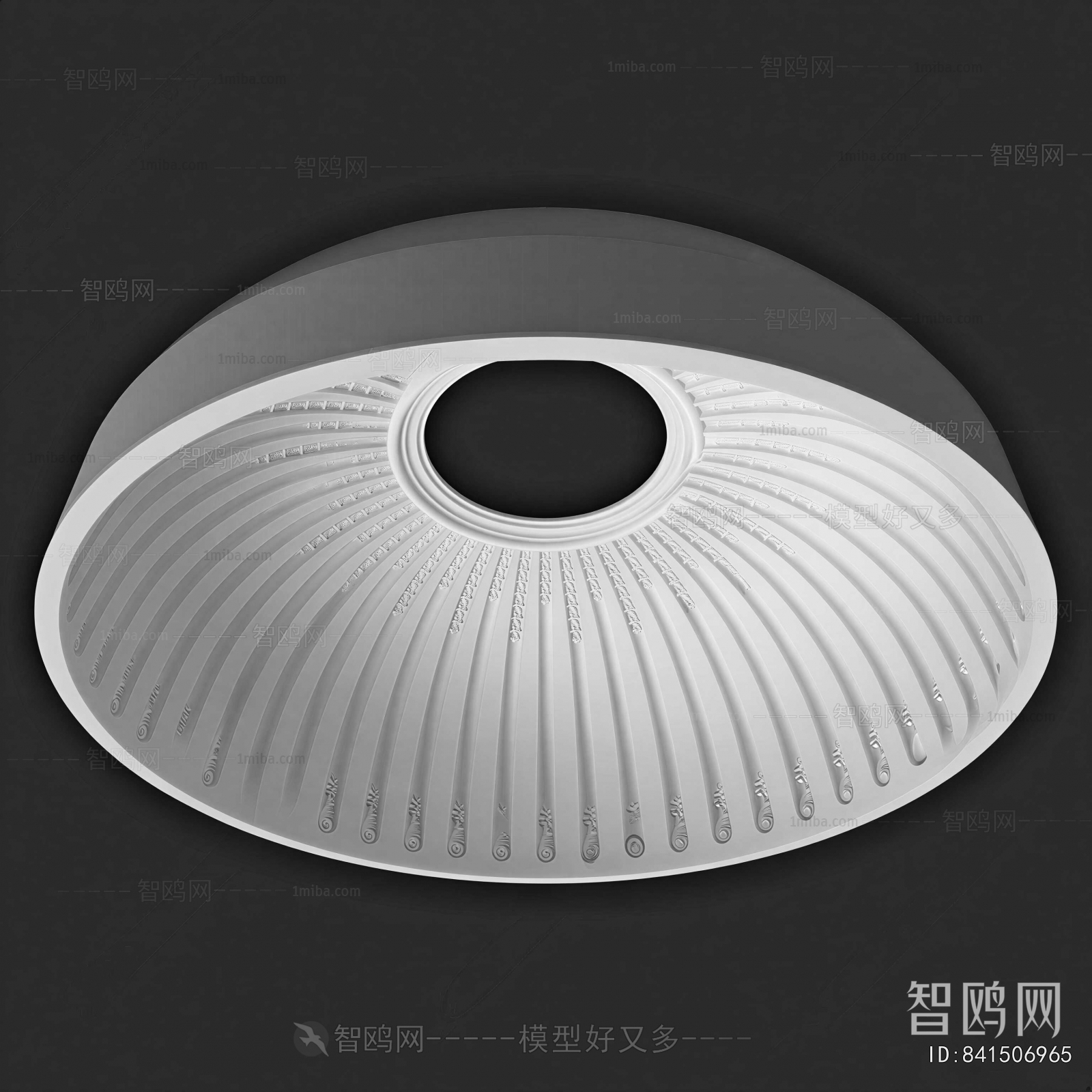 European Style Plaster Carved Top Plate