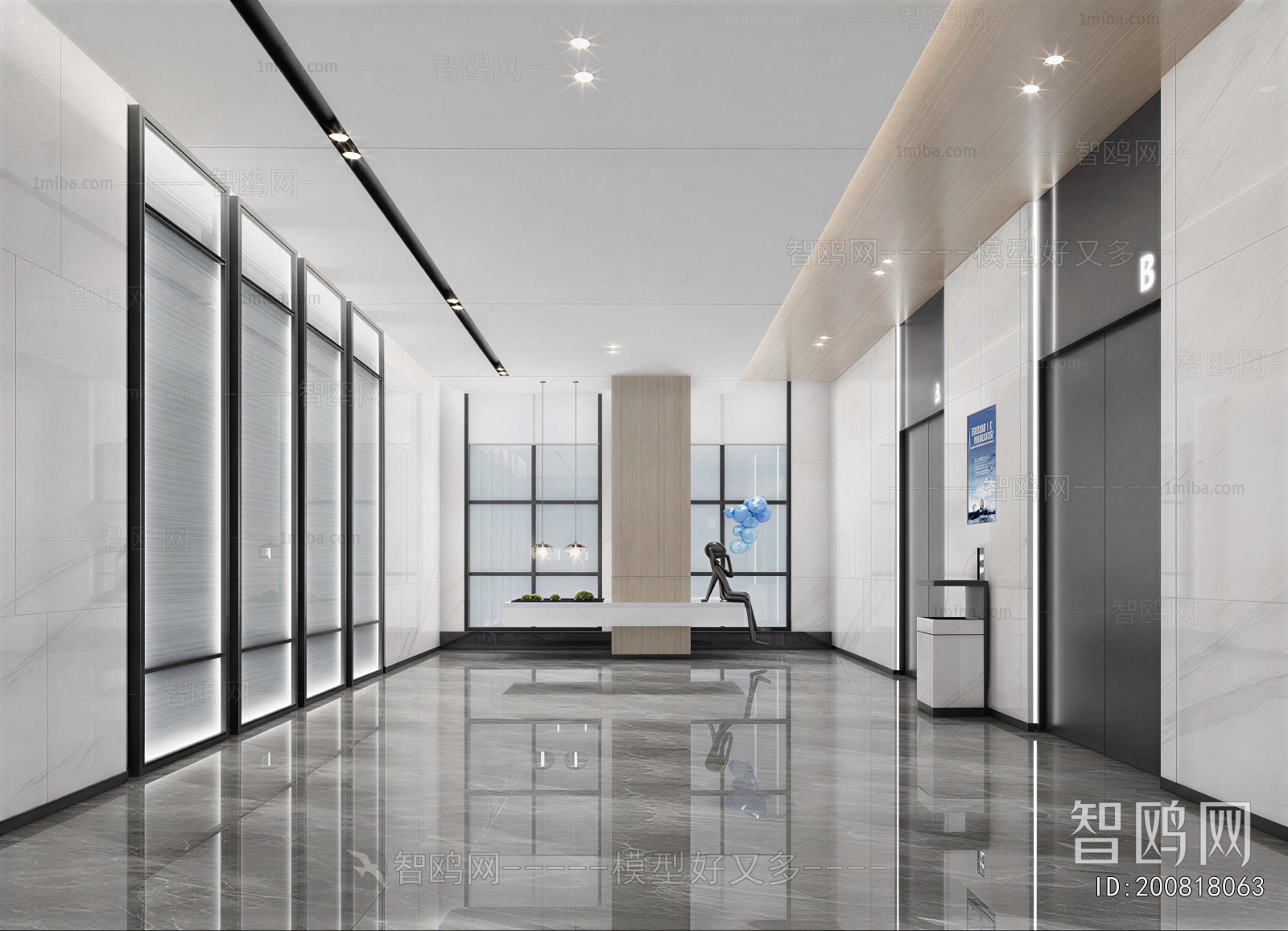 Modern Office Elevator Hall