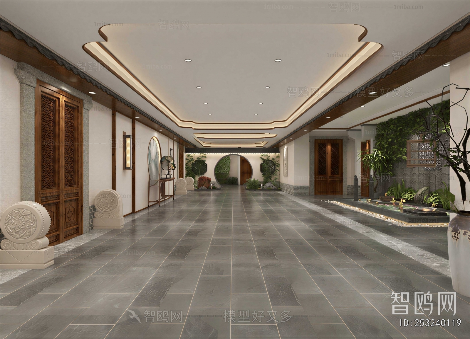 New Chinese Style Office Aisle