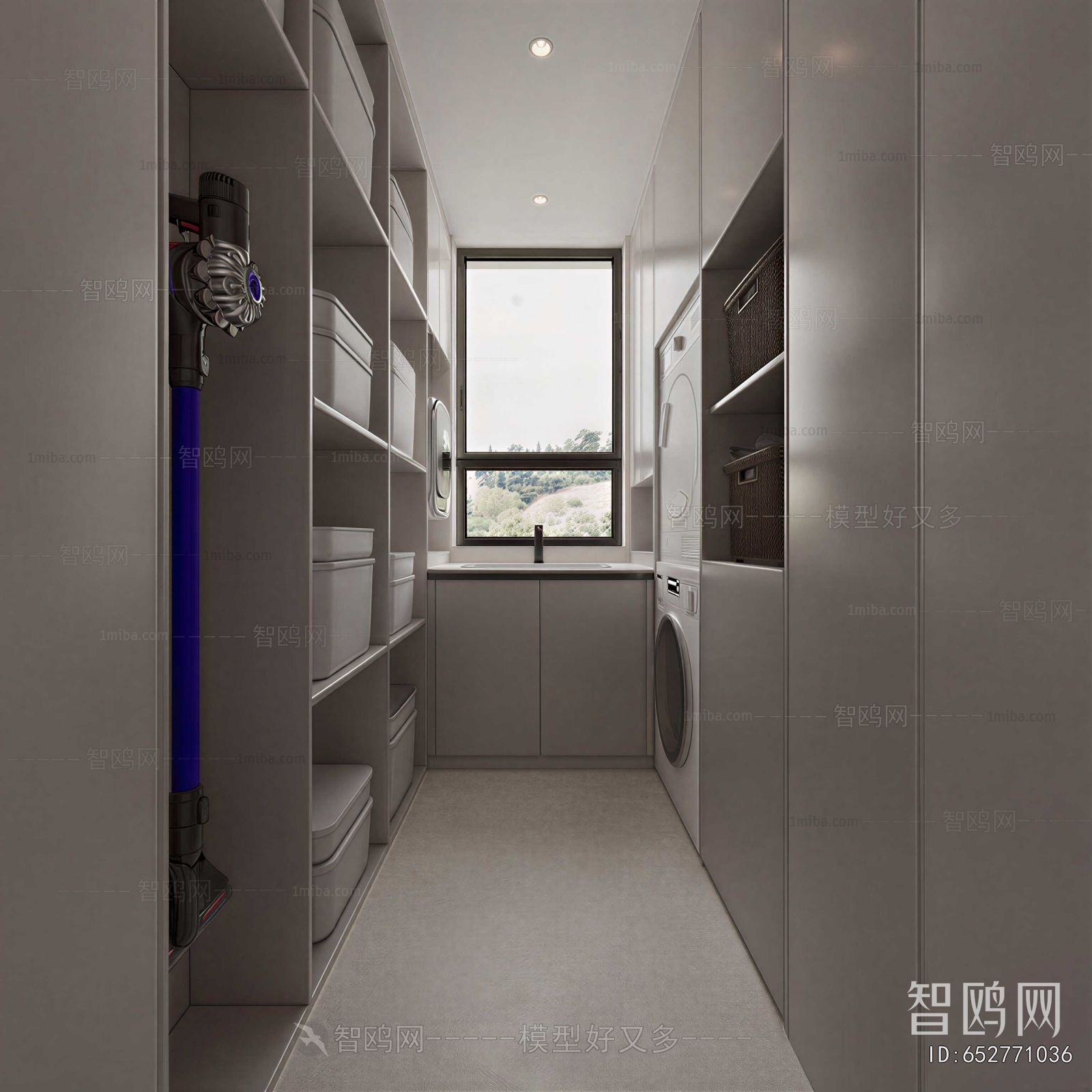 Modern Balcony Laundry Room