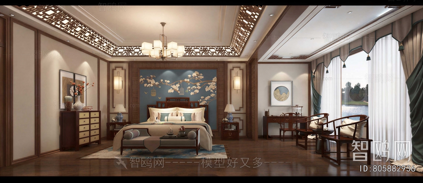 New Chinese Style Bedroom