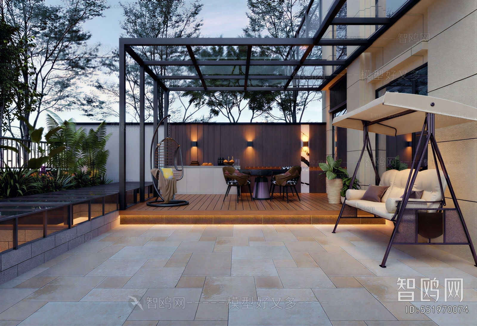 Modern Courtyard/landscape