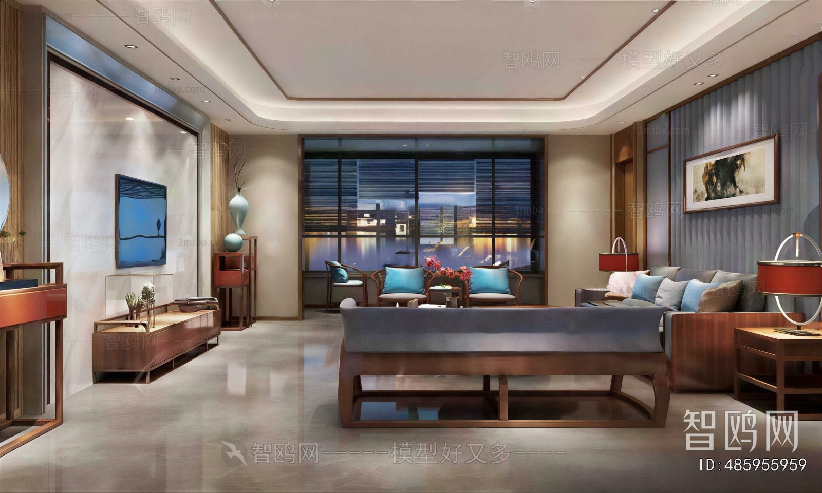 New Chinese Style A Living Room