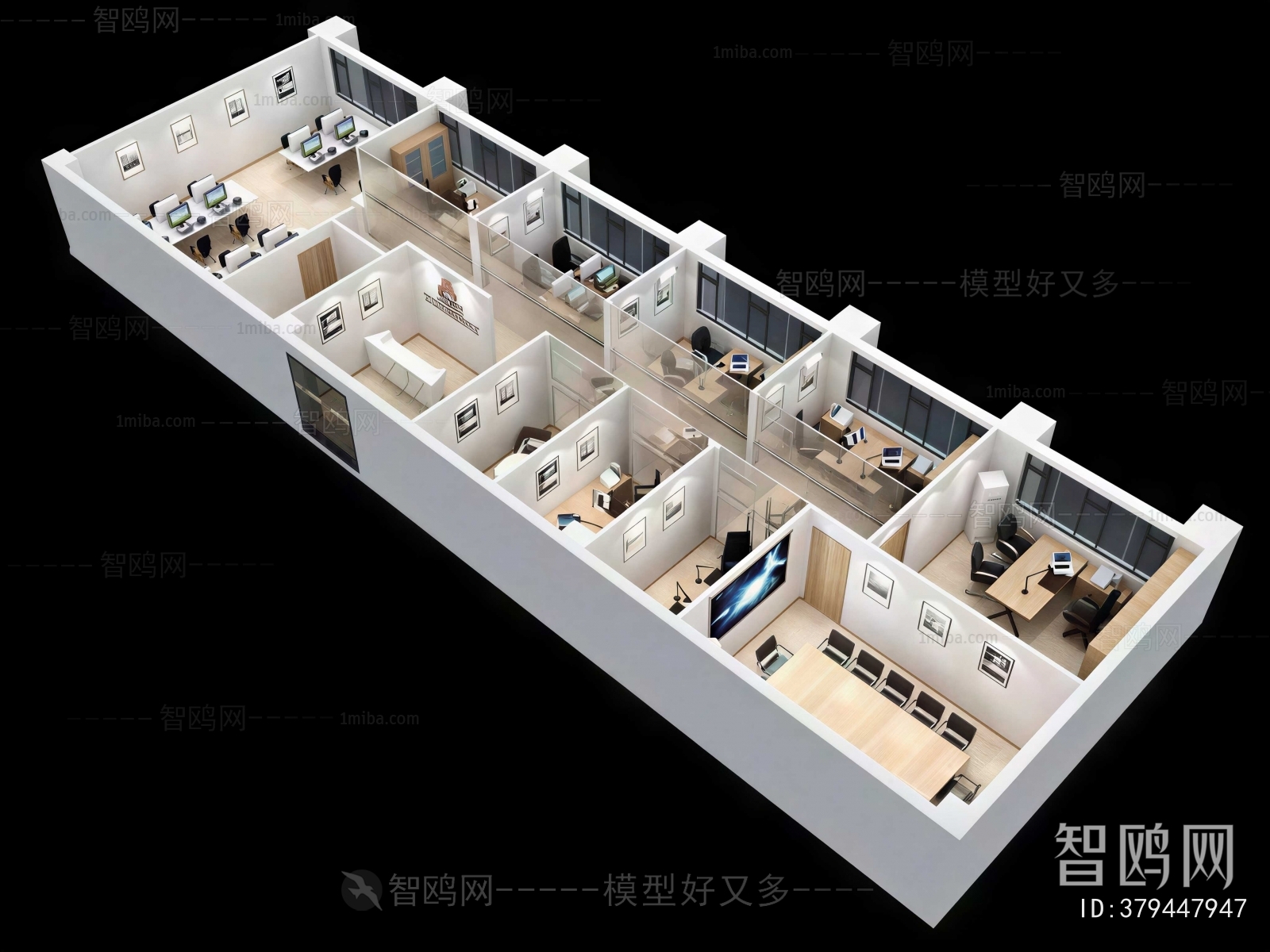 Modern Bird 's-eye View Of Office