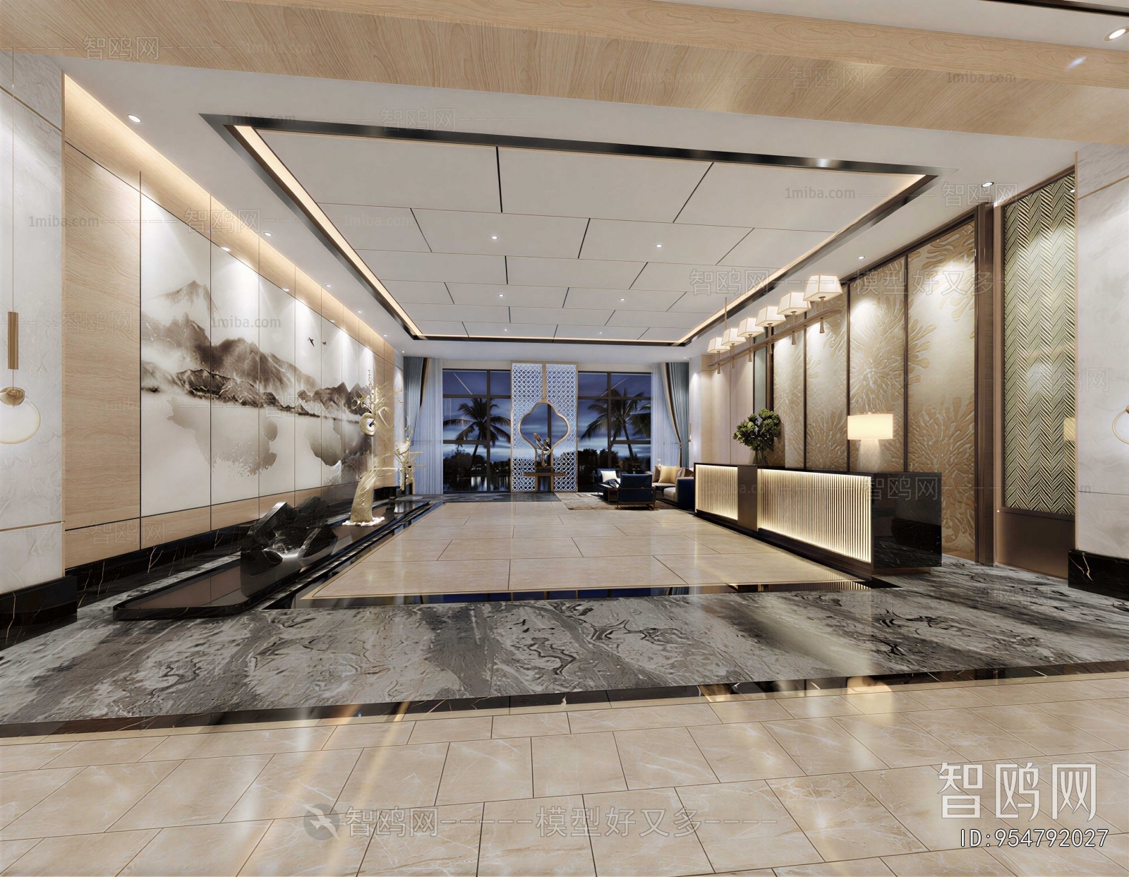 New Chinese Style Office Reception Desk