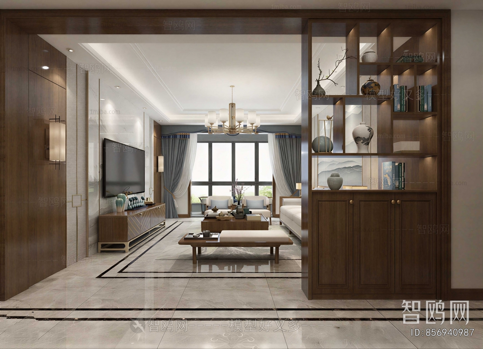 New Chinese Style A Living Room