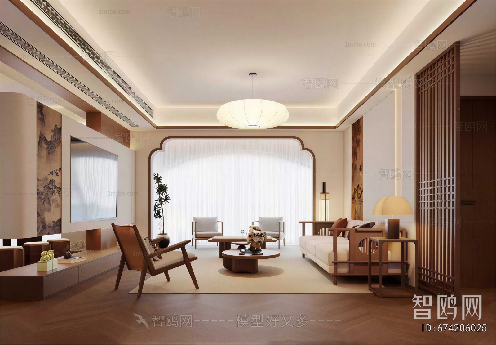 New Chinese Style A Living Room