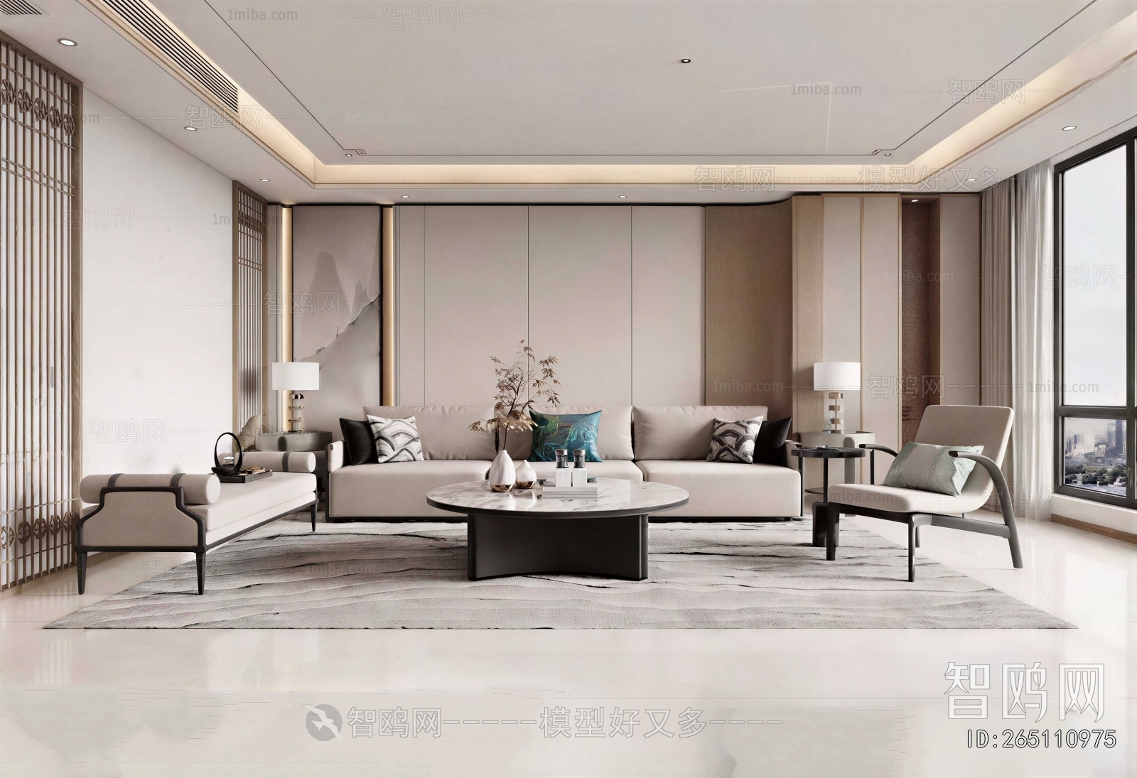 New Chinese Style A Living Room