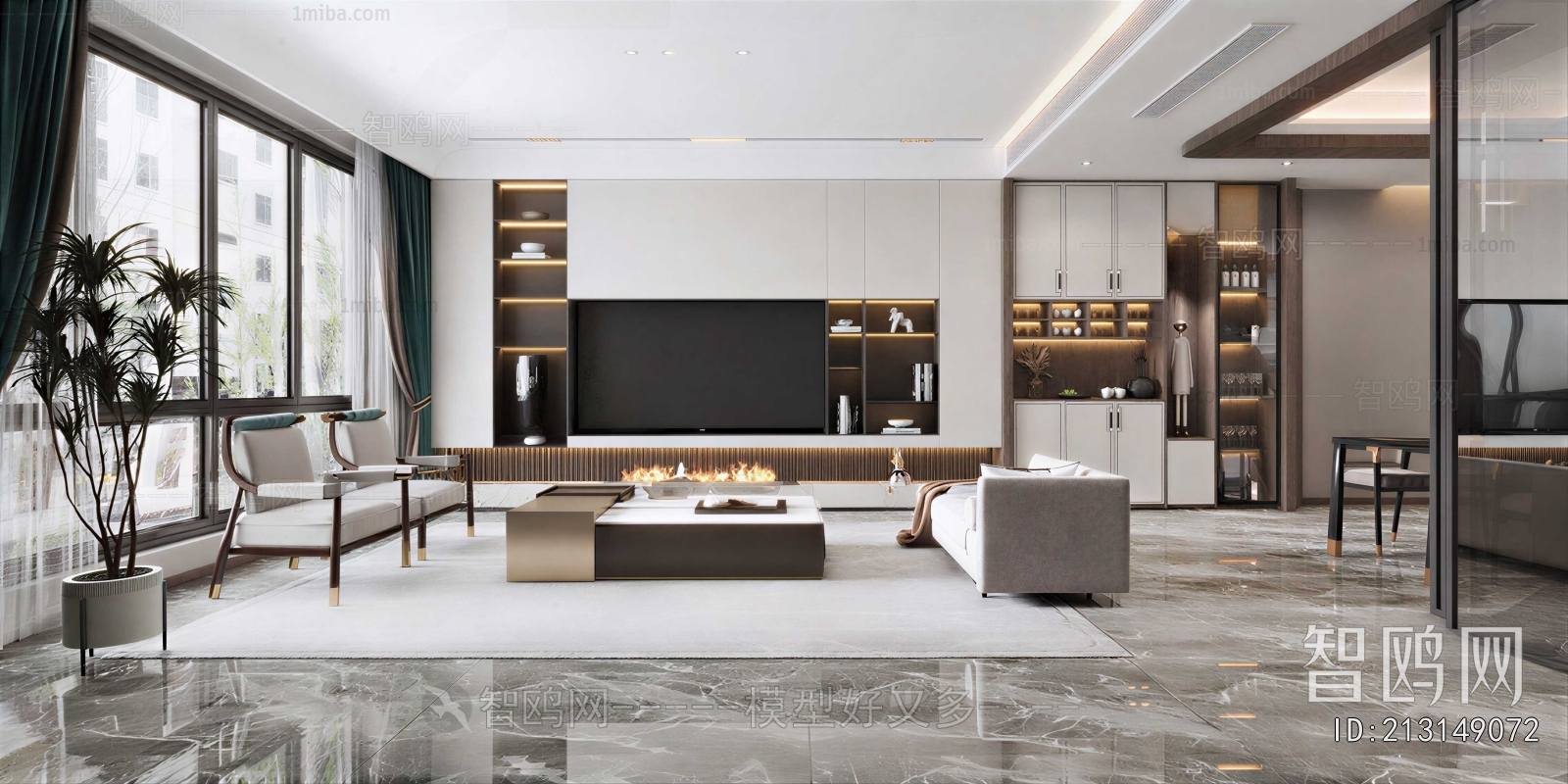 New Chinese Style A Living Room