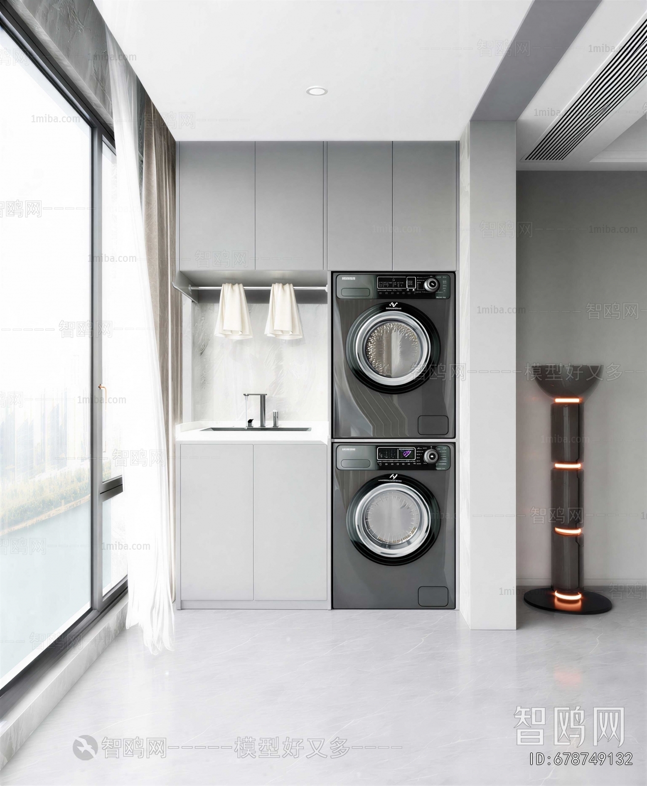 Modern Balcony Laundry Room