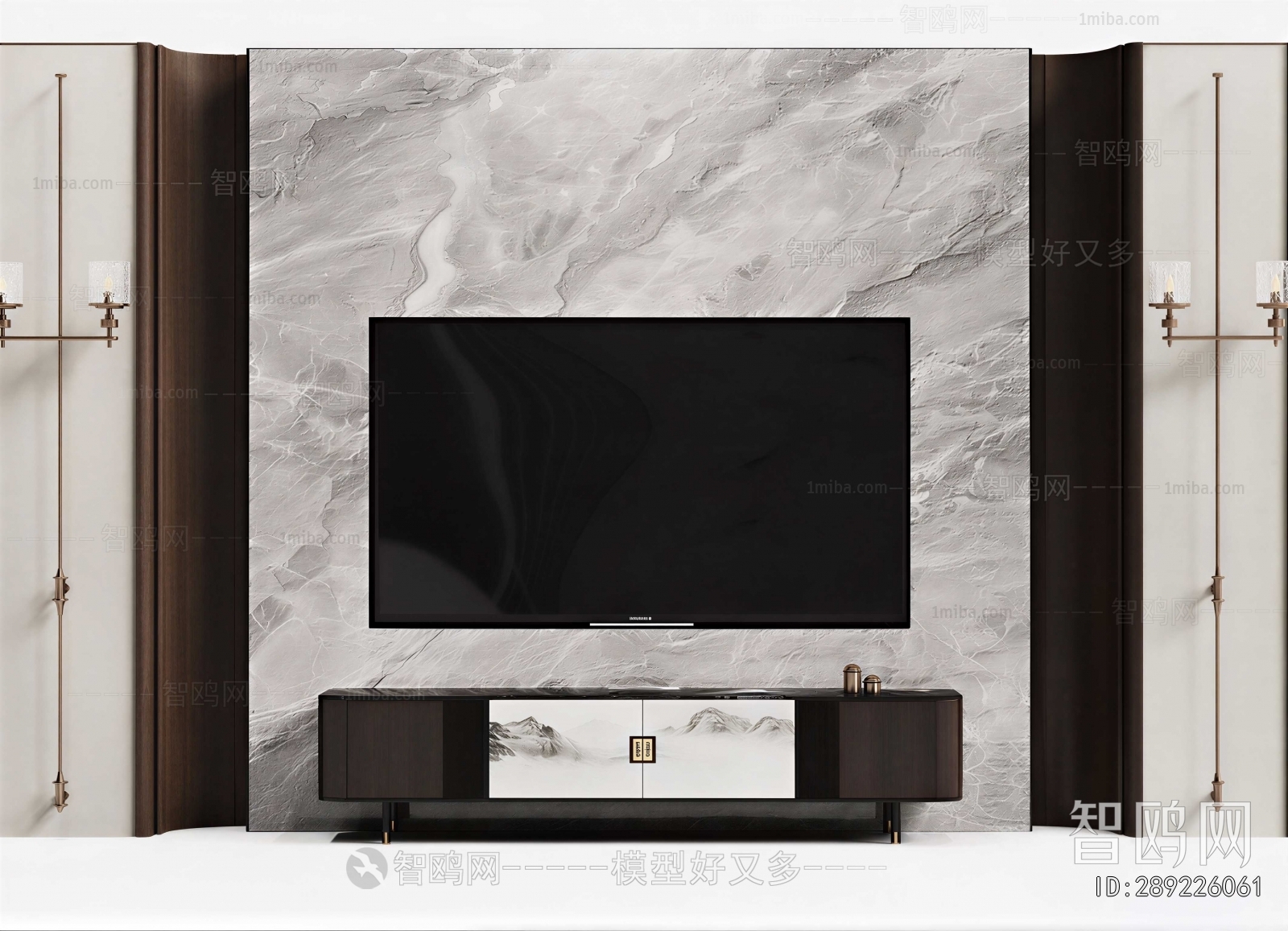 New Chinese Style TV Wall
