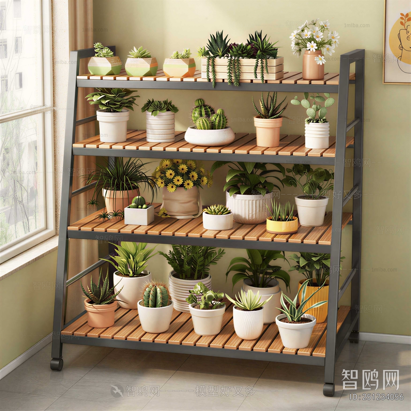 Modern Potted Green Plant