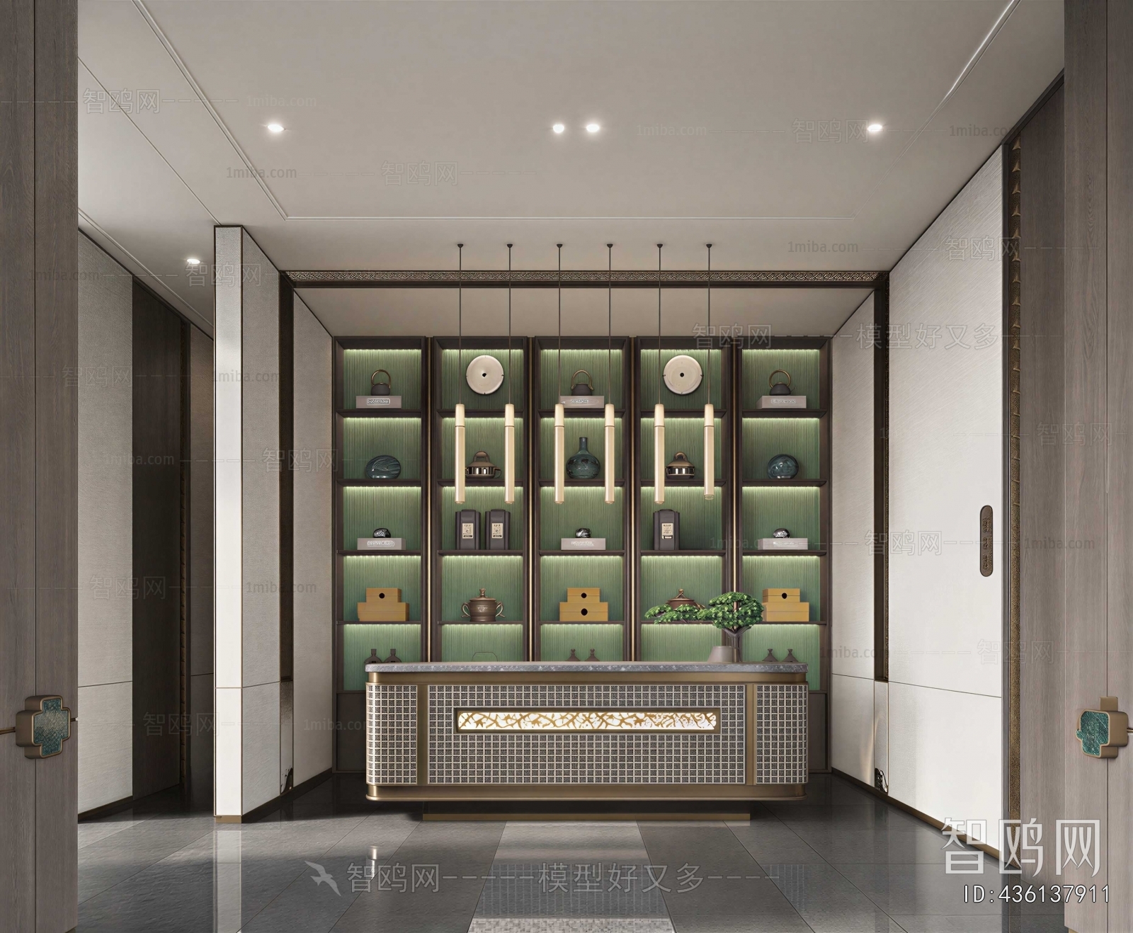 New Chinese Style Office Reception Desk