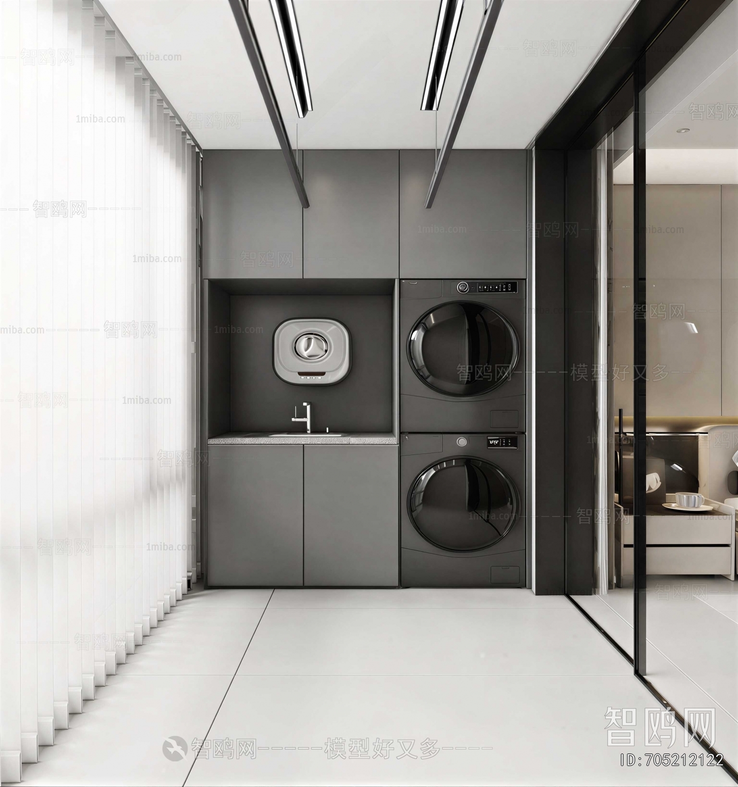 Modern Balcony Laundry Room