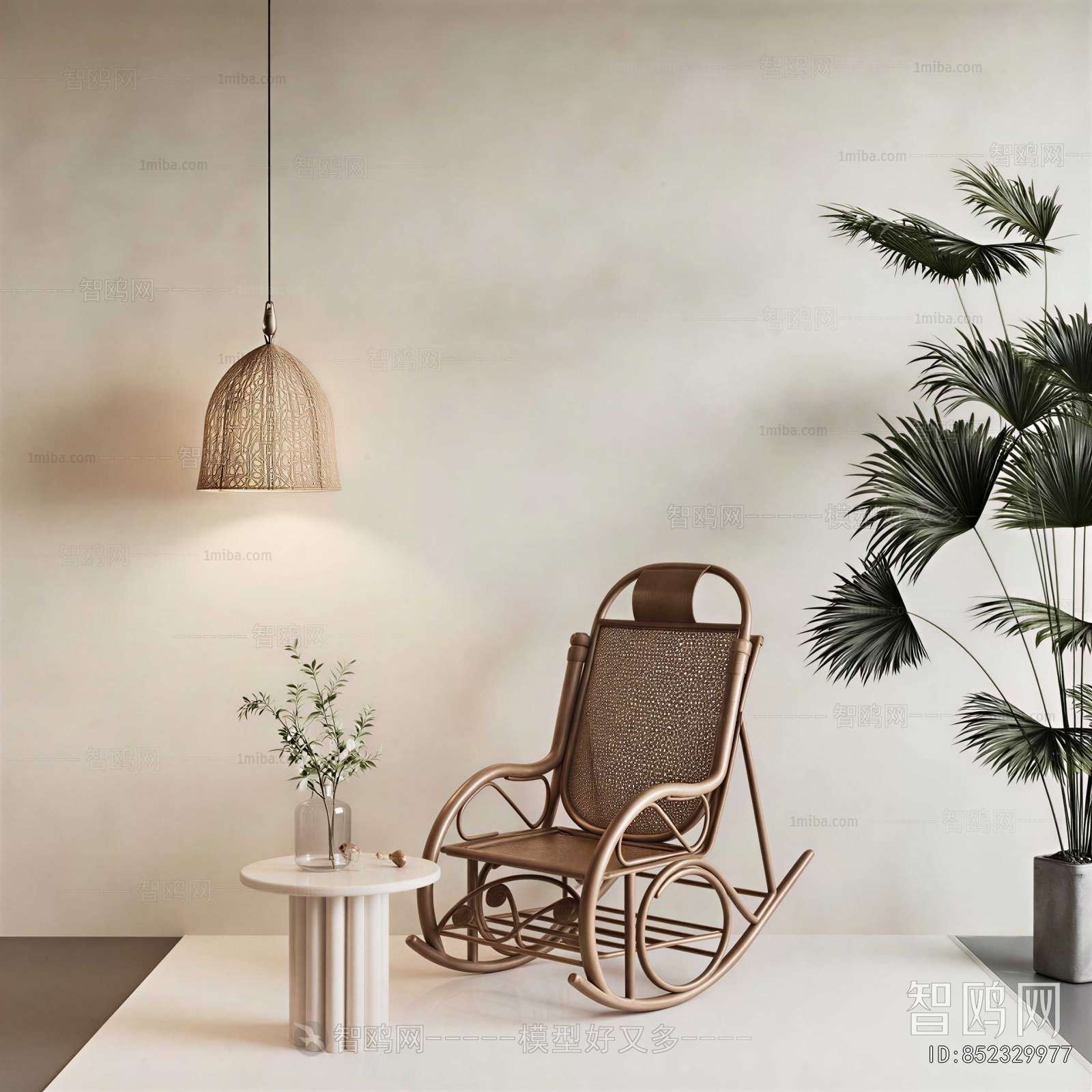 Wabi-sabi Style Rocking Chair